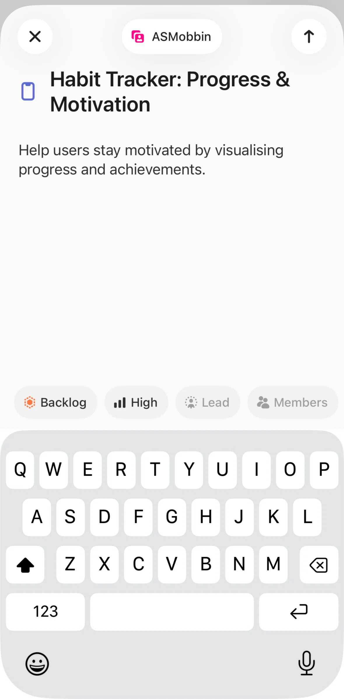 Linear Mobile Screen screen in the Adding a team member flow