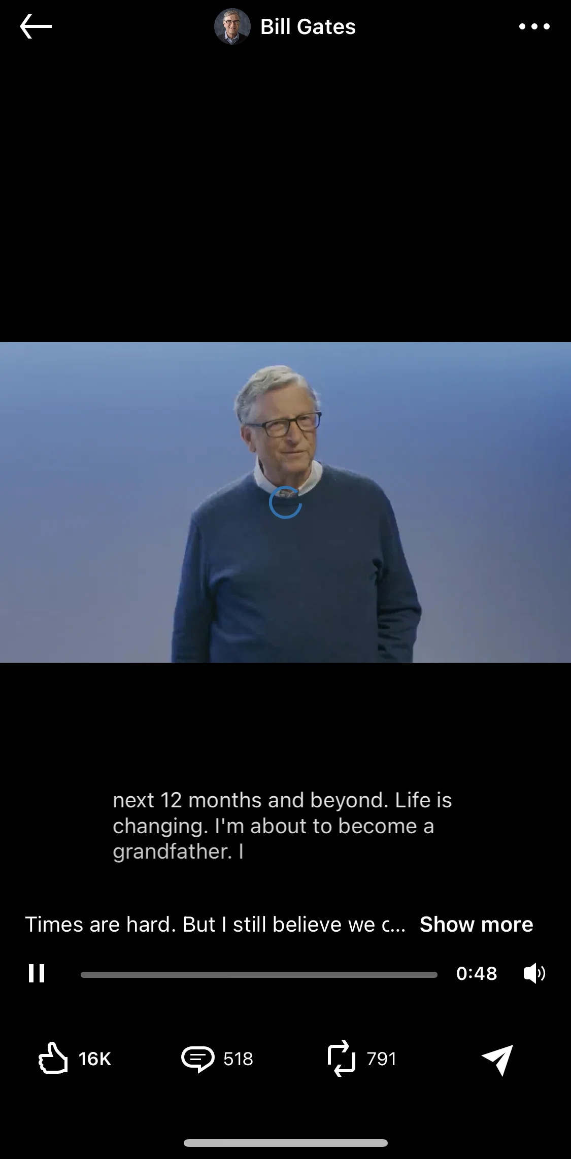 Linkedin Screen 1 screen in the Hiding closed caption flow