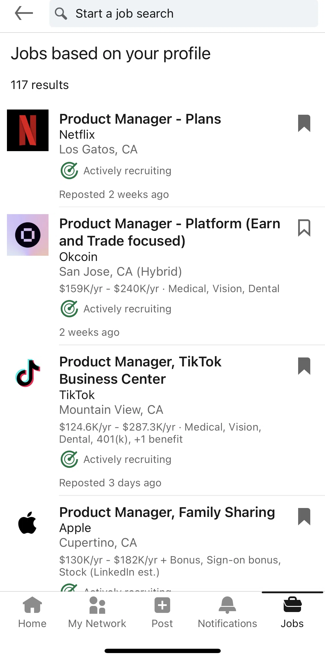 Linkedin Screen 1 screen in the Job detail flow