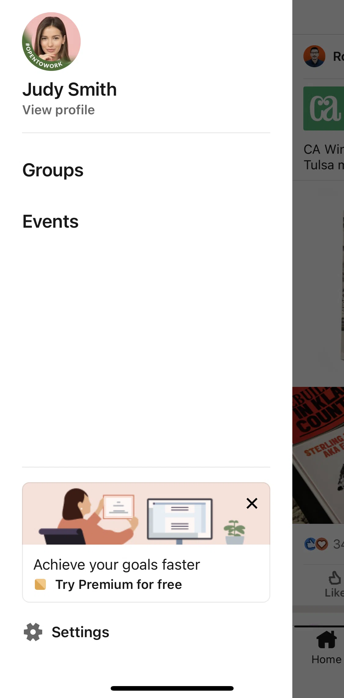 Linkedin Screen 1 screen in the Subscribing to Premium flow