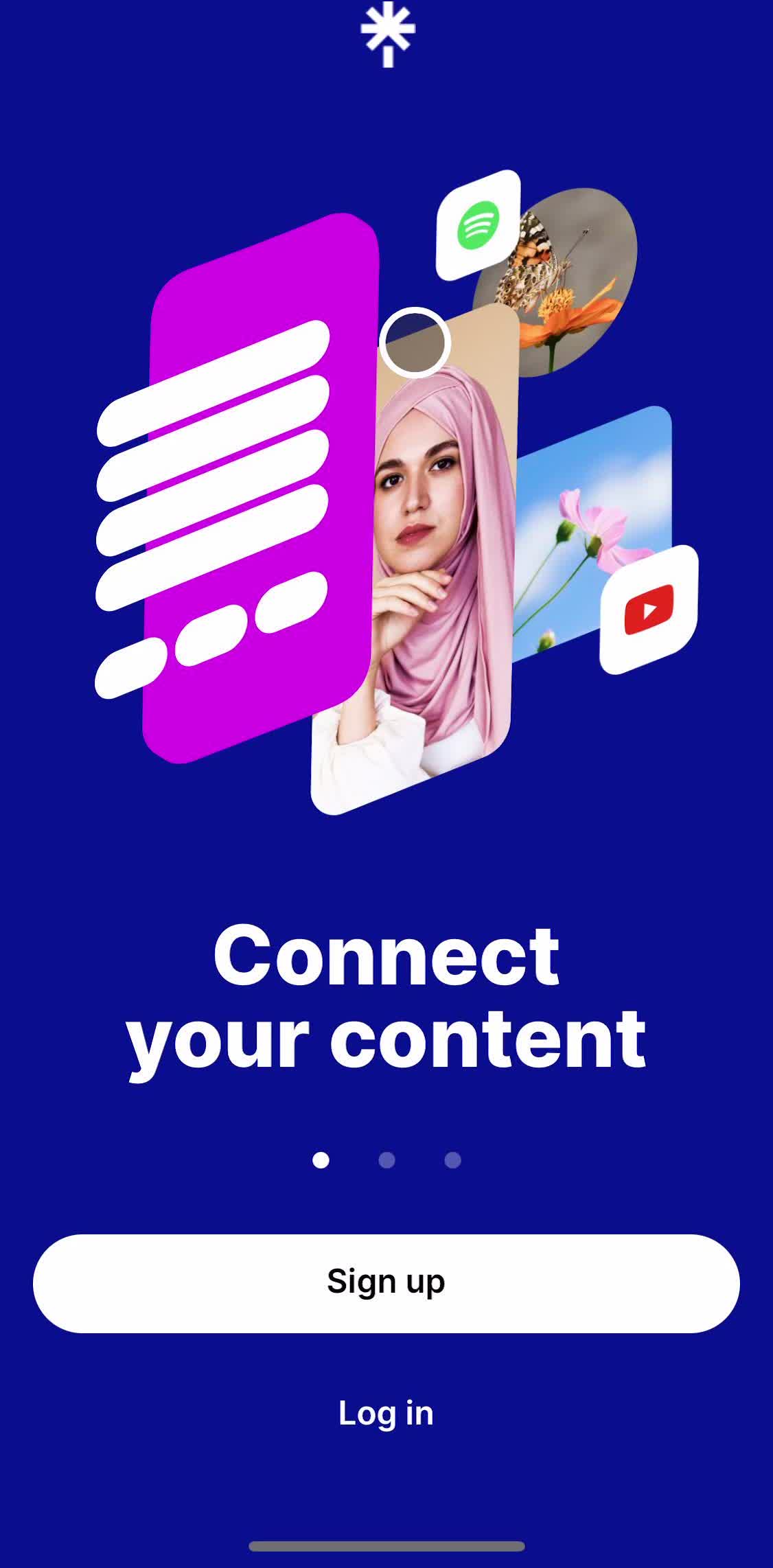 Linktree Start screen screen in the Onboarding flow