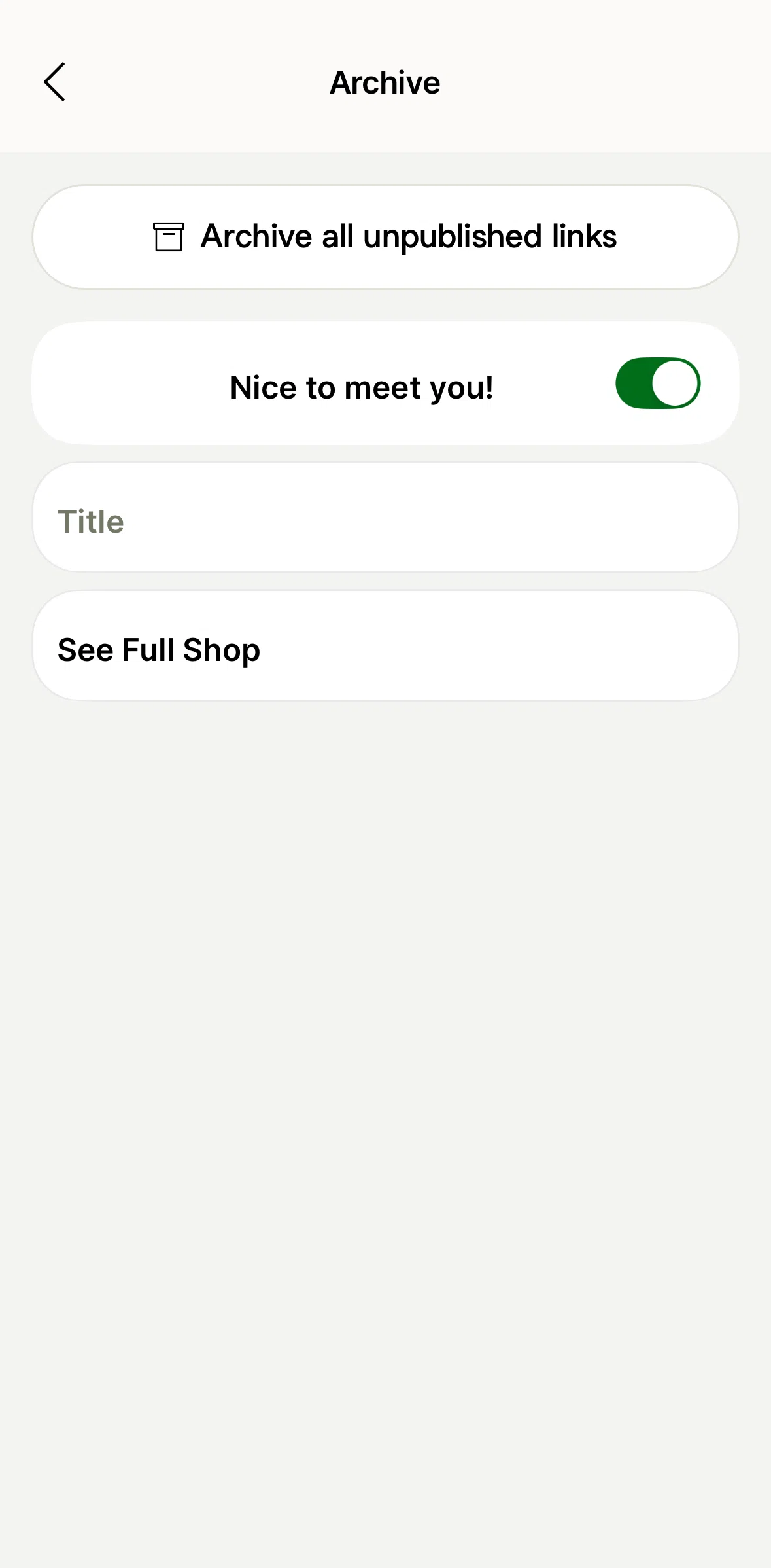 Linktree Screen screen in the Restoring a link flow