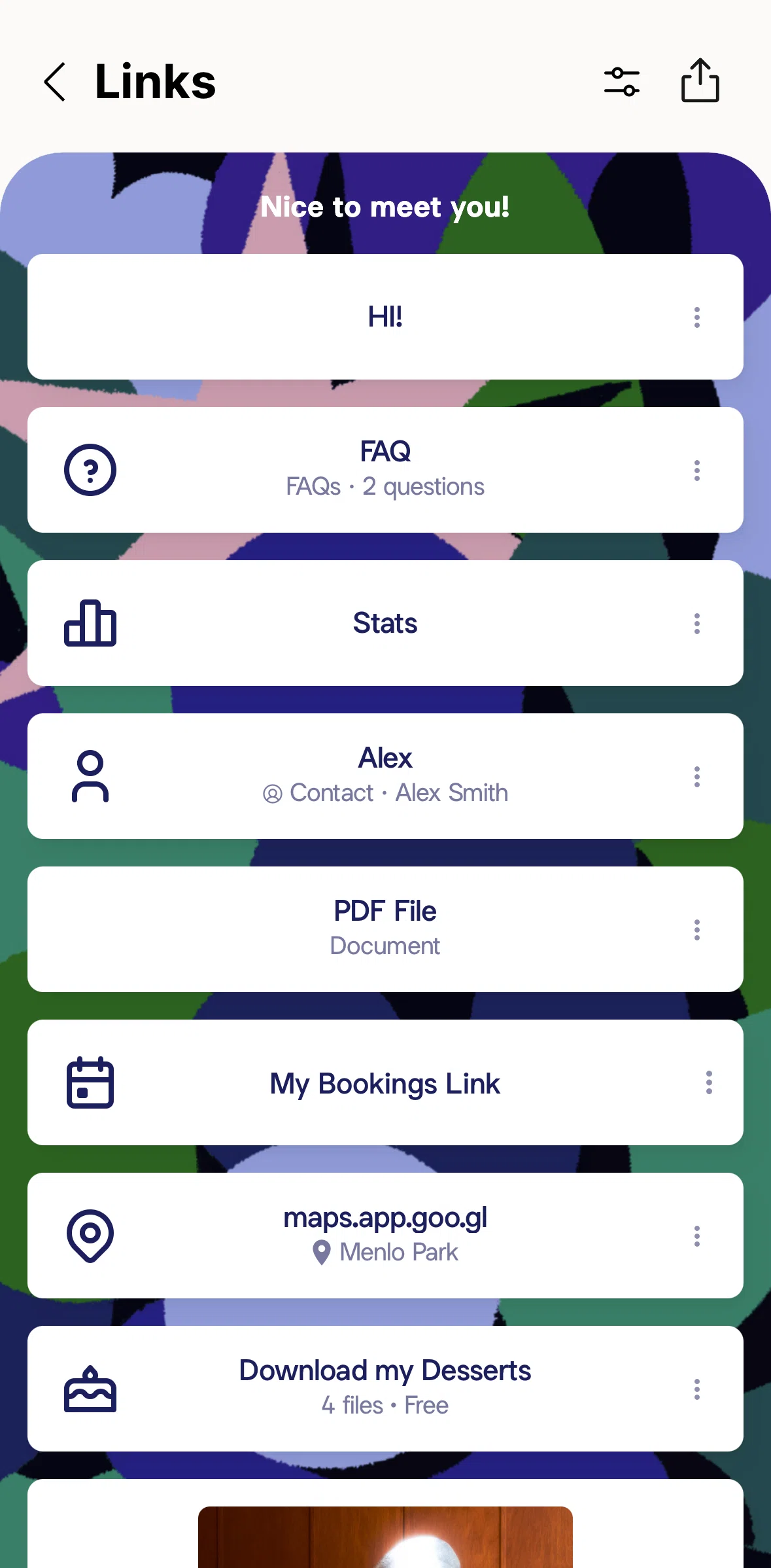 Linktree Screen screen in the Text flow