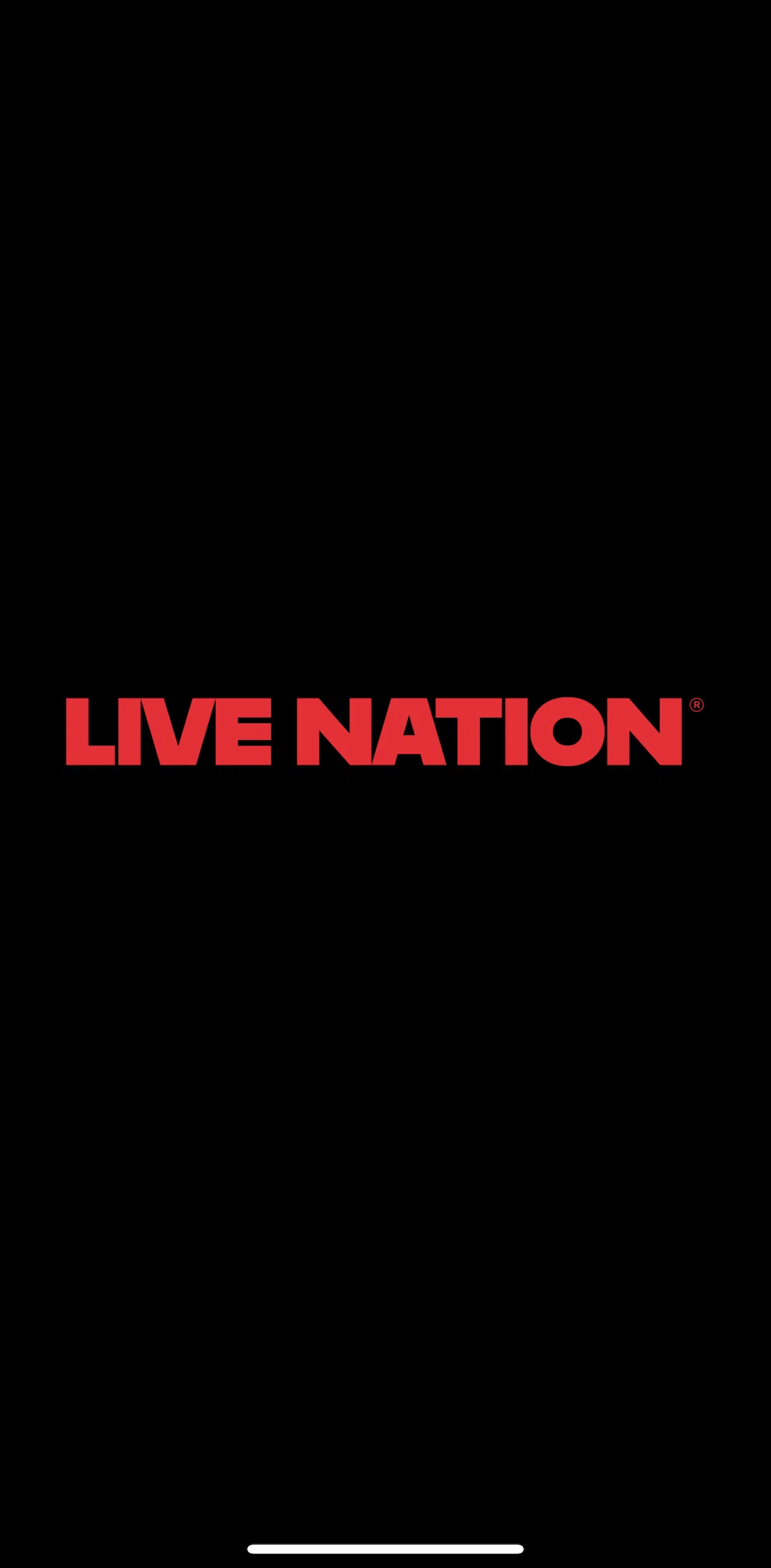 Live Nation Screen screen in the Onboarding flow