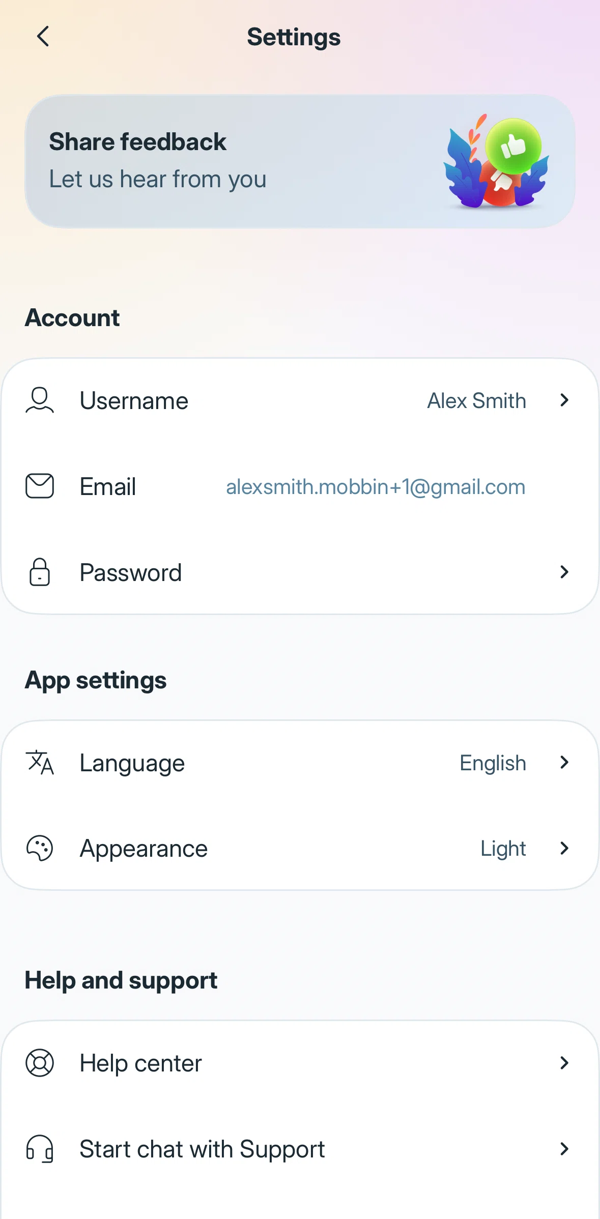 Liven Screen screen in the Changing password flow