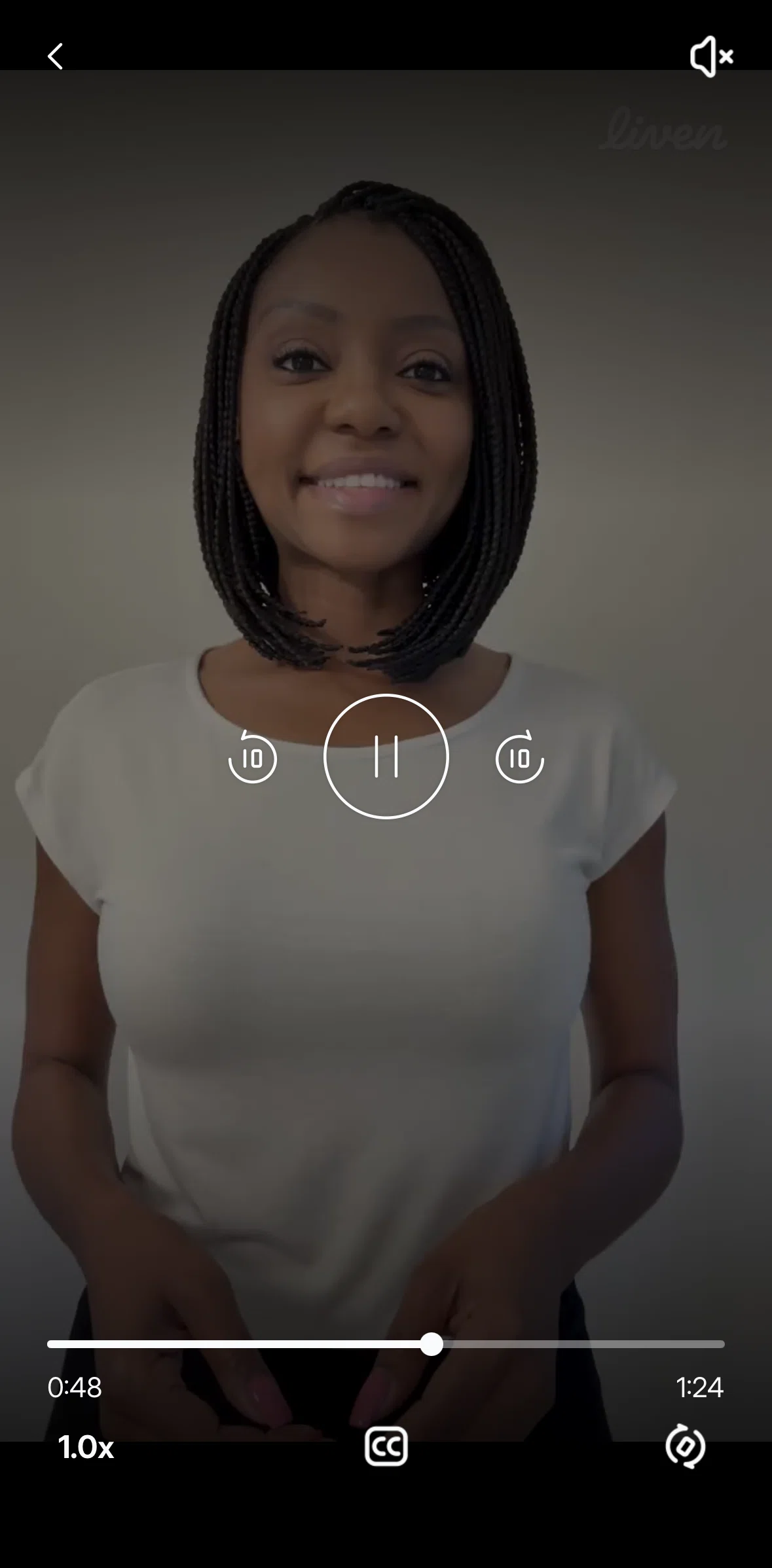 Liven Screen screen in the Changing playback speed flow
