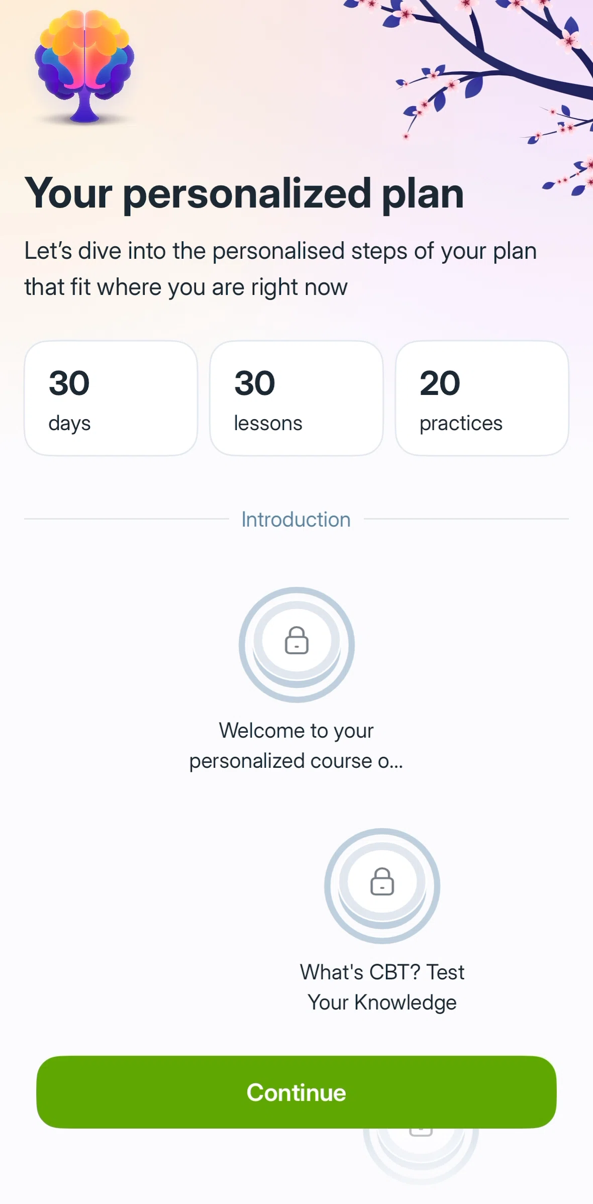 Liven Screen screen in the Completing a personalized course flow