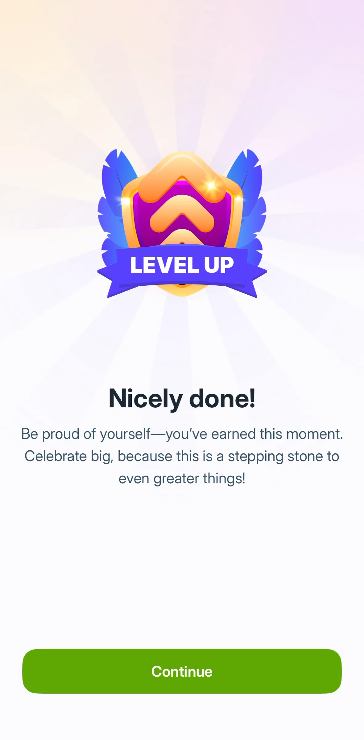 Liven Screen screen in the Setting a streak goal flow
