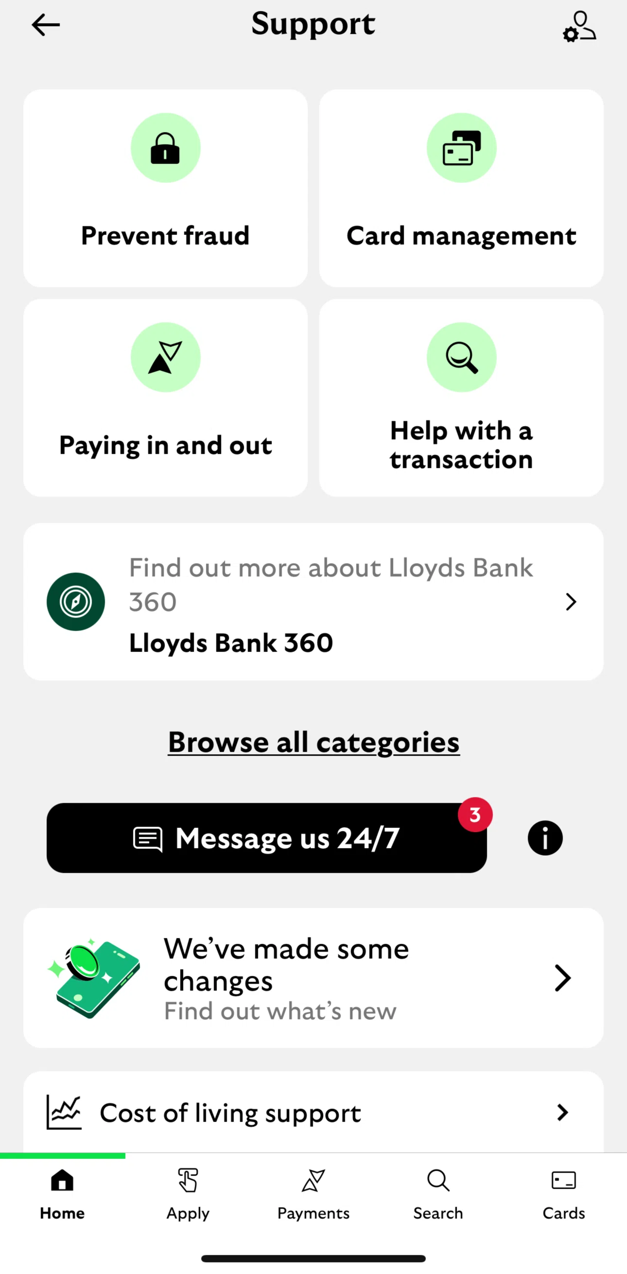 Lloyds Mobile Banking Screen screen in the Lloyds Bank 360 flow