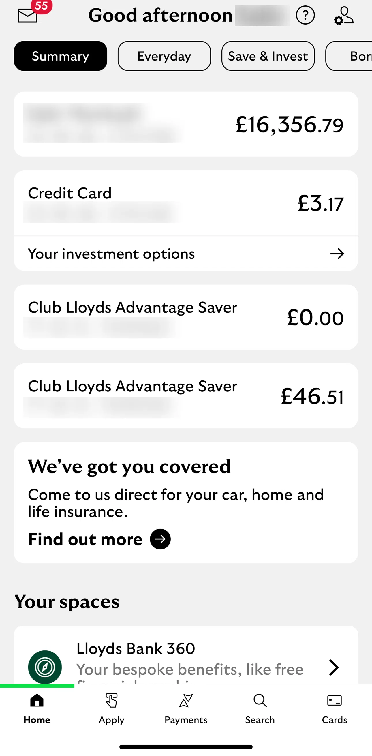 Lloyds Mobile Banking Screen screen in the Profile and settings flow