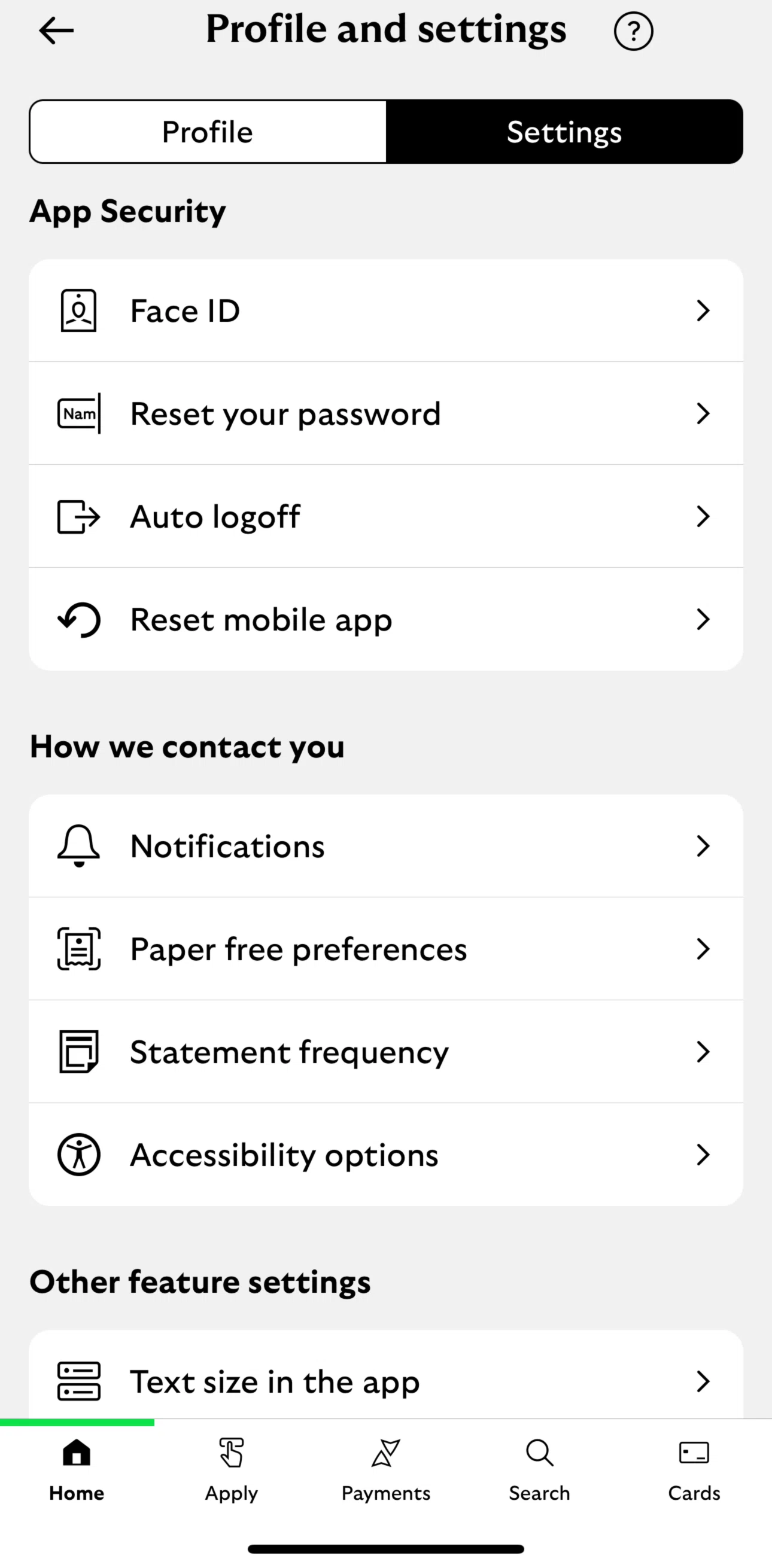Lloyds Mobile Banking Screen screen in the Reset app flow