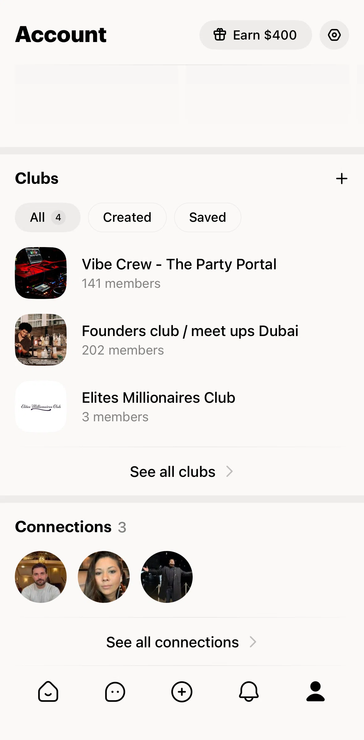 Locals Screen screen in the View all clubs flow