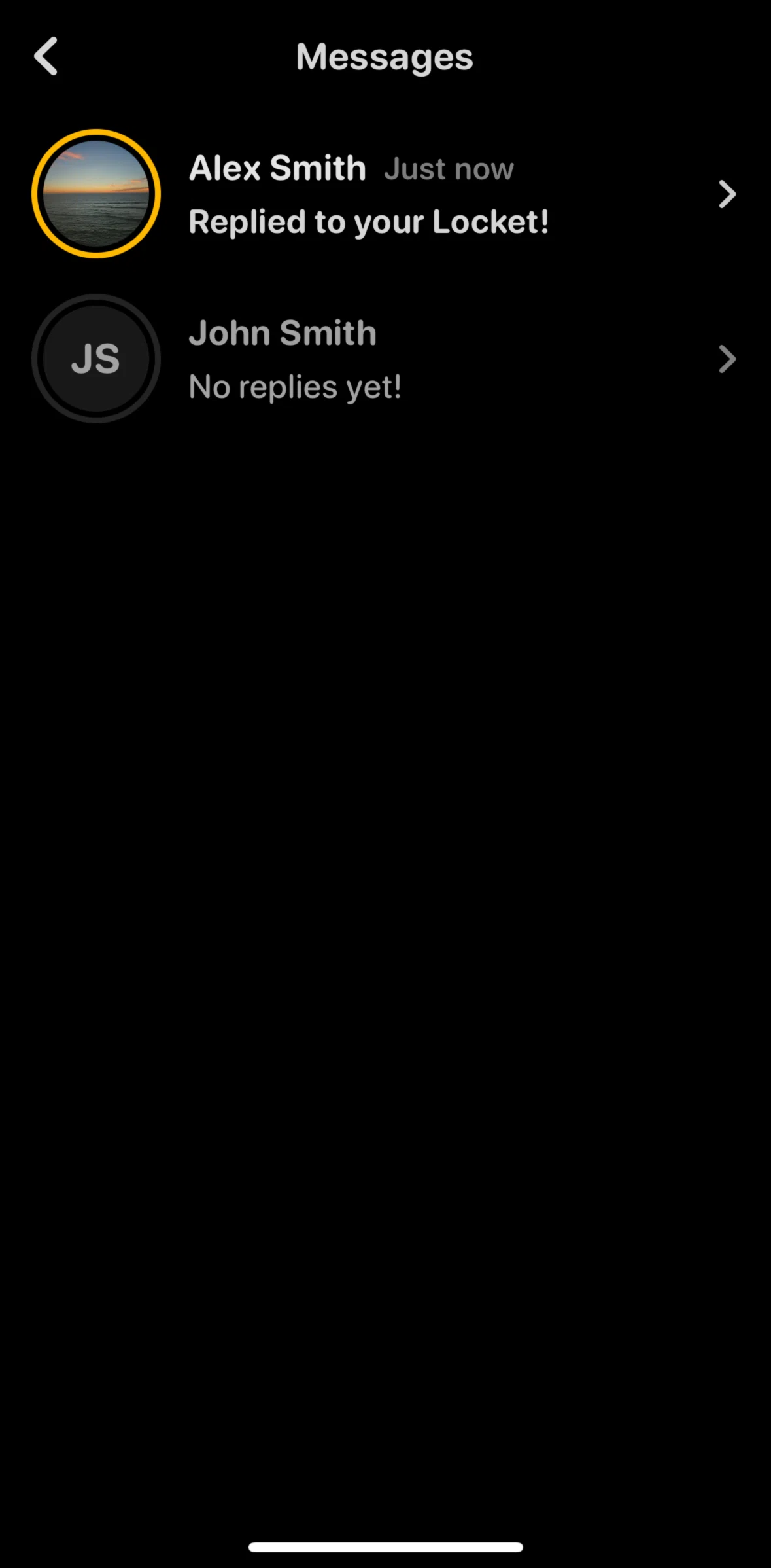 Locket Screen screen in the Chat room flow