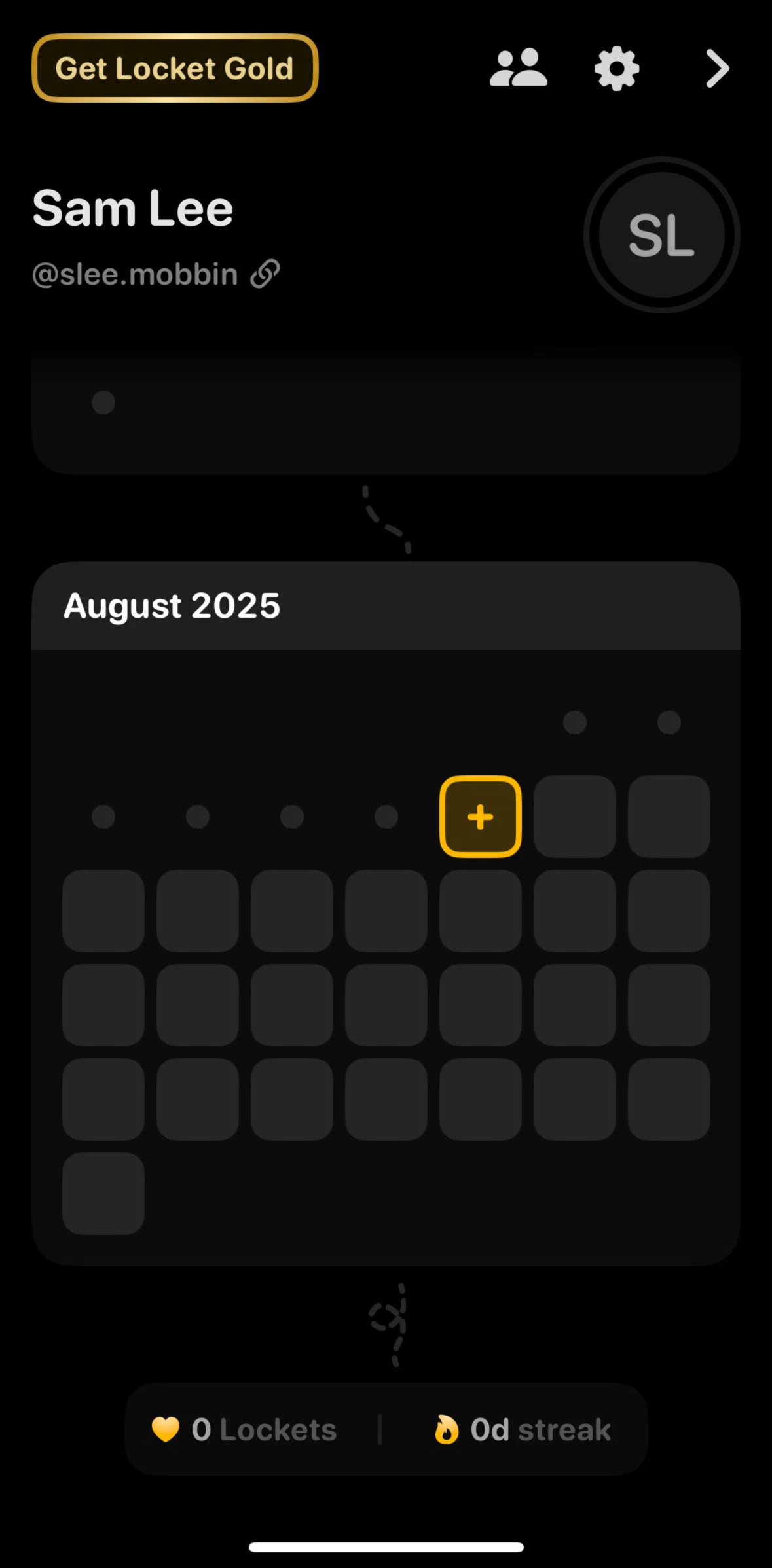 Locket Screen screen in the Subscribing to Locket Gold flow