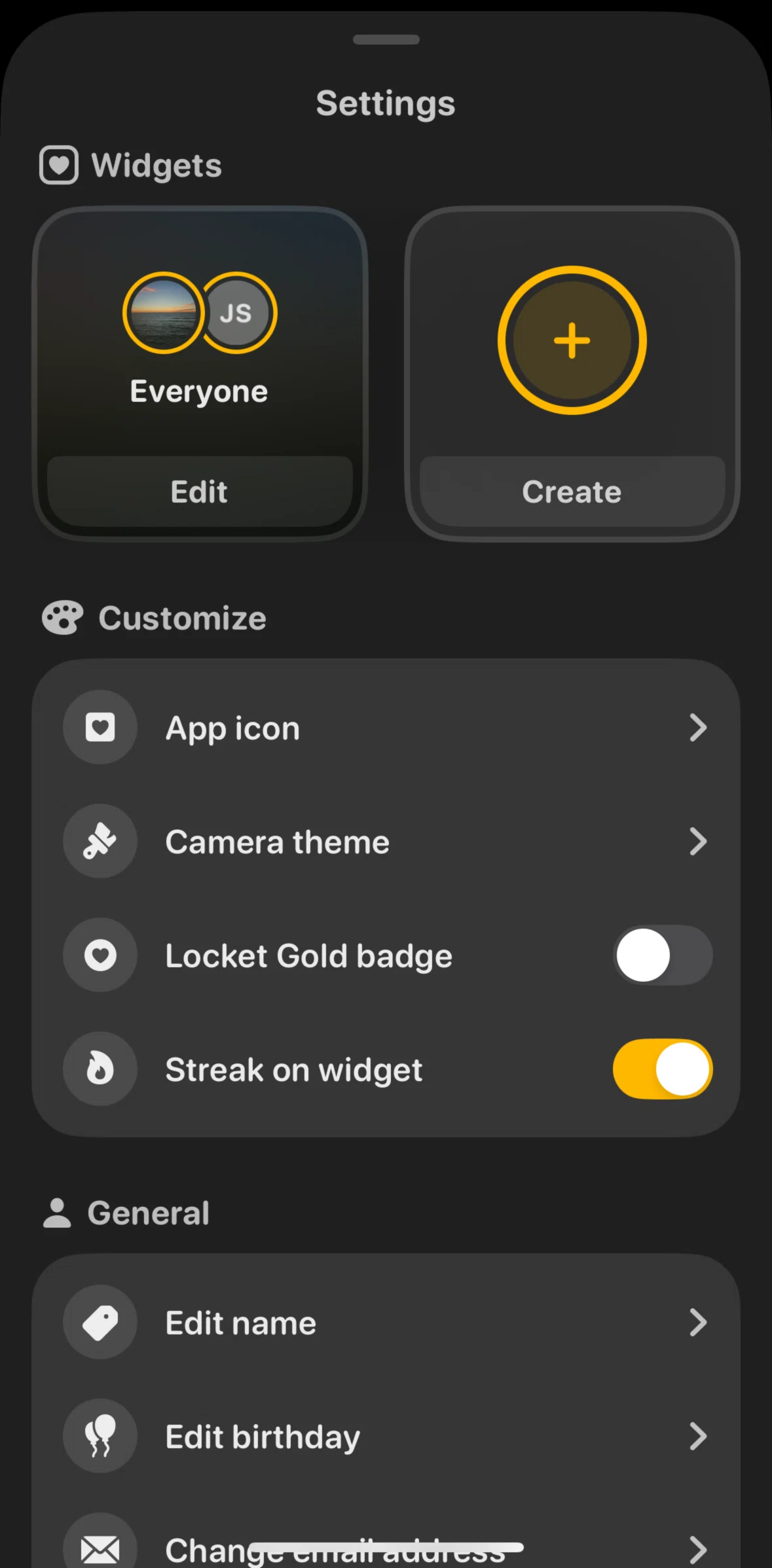 Locket Screen screen in the Updating a widget frame flow