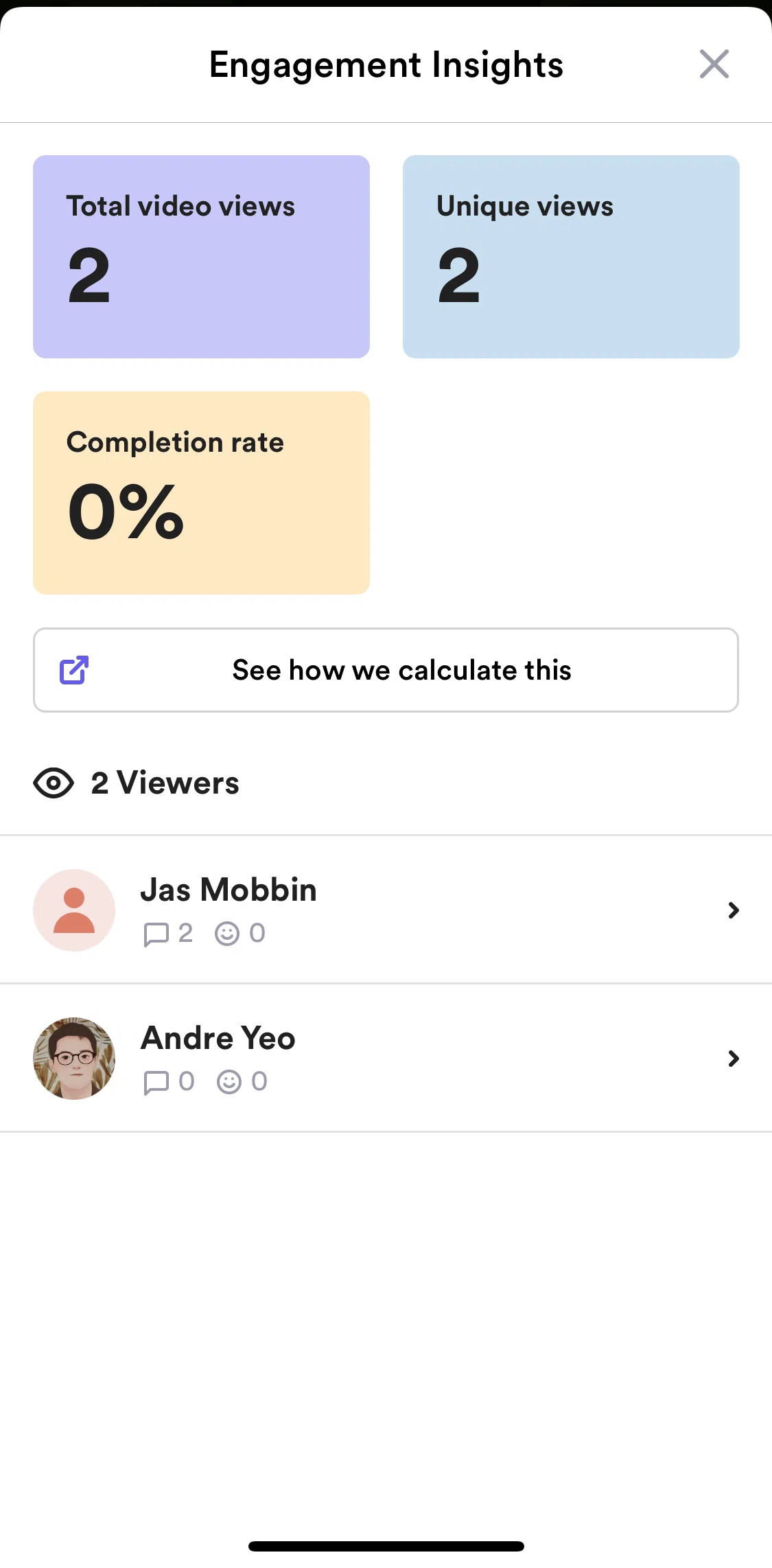 Loom Screen screen in the User stats flow