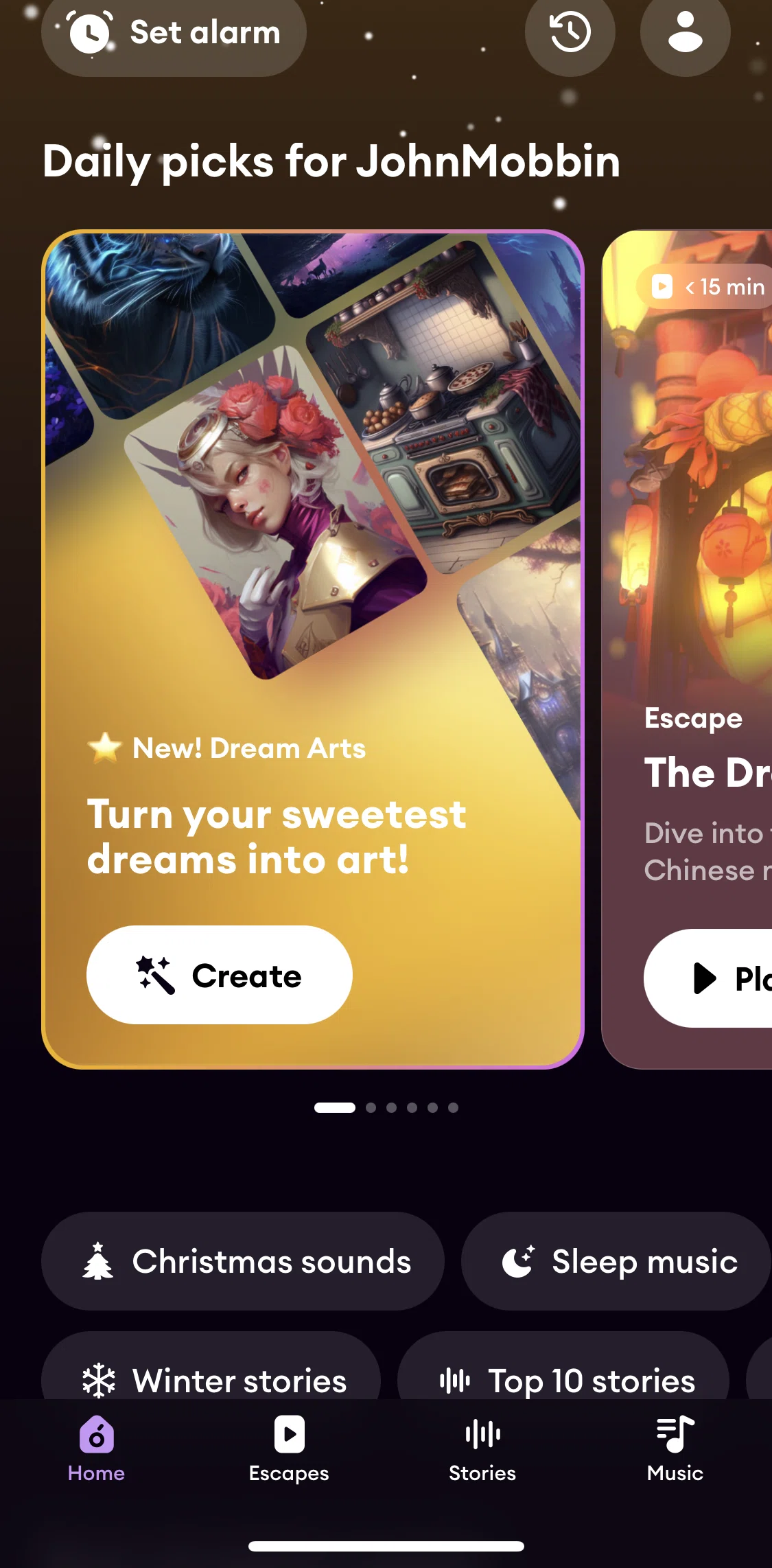 Loona Screen screen in the Home flow