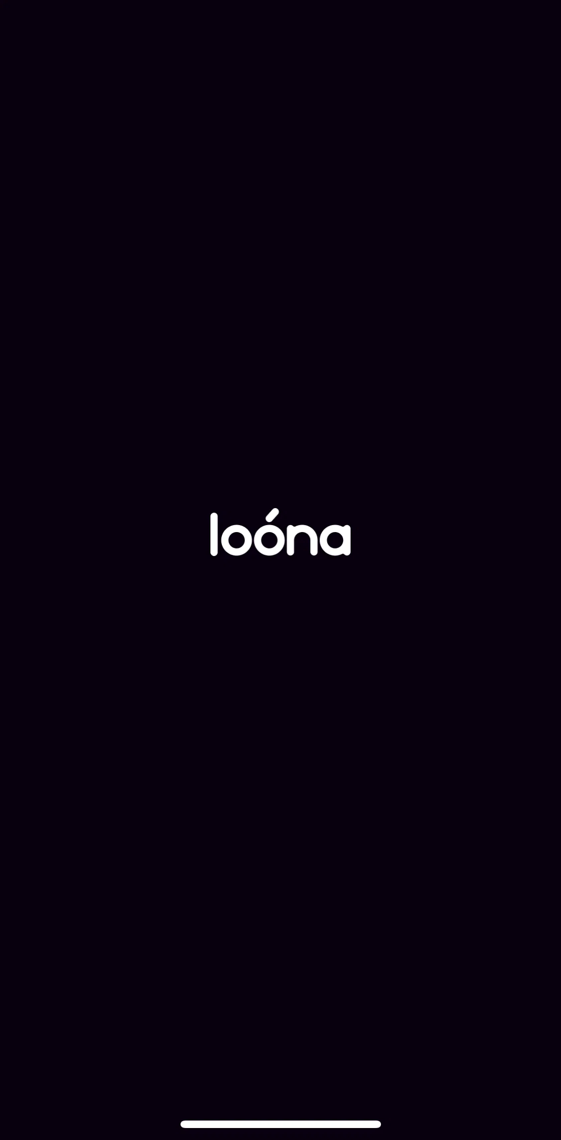 Loona Screen screen in the Logging in flow