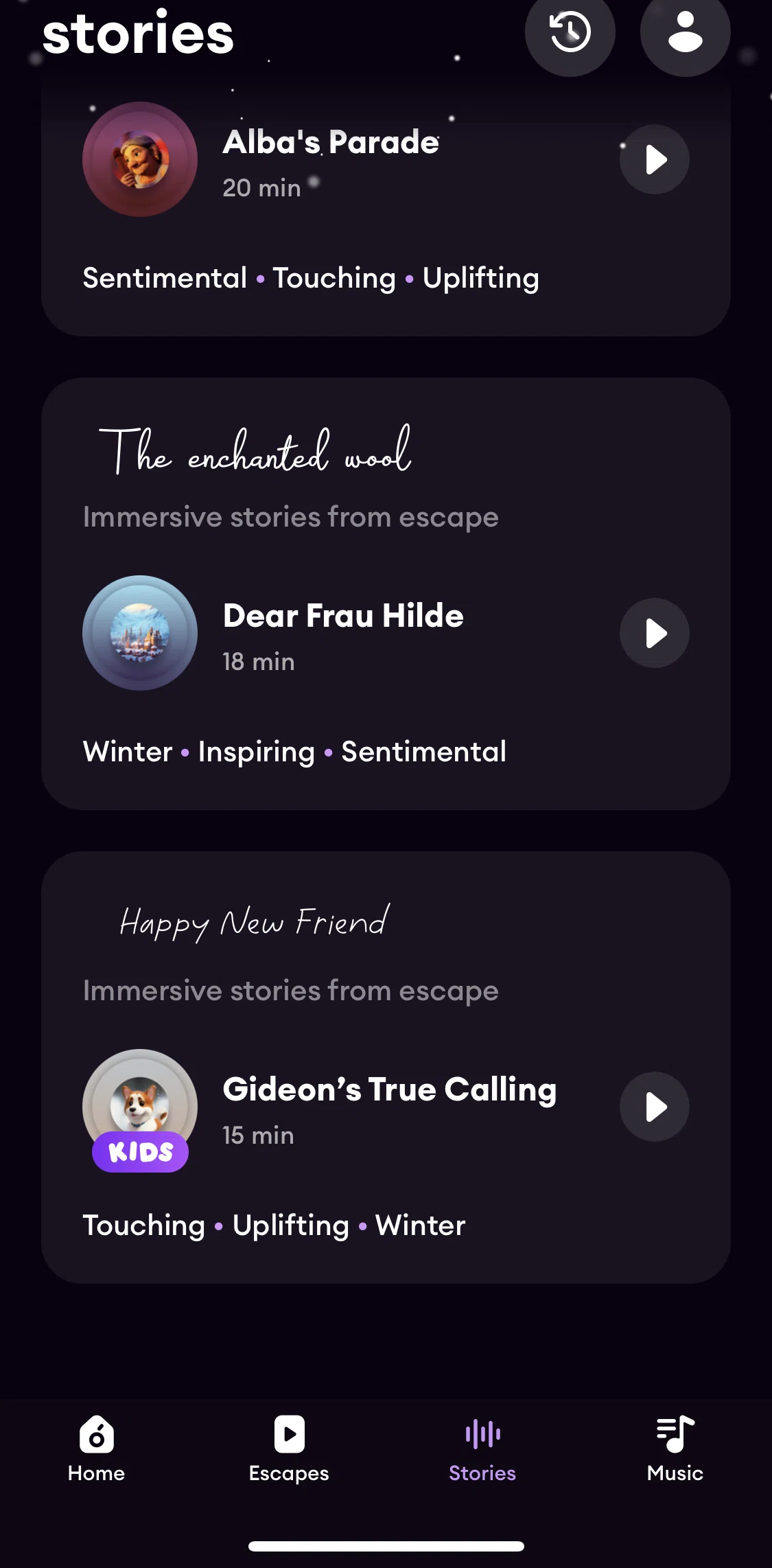Loona Screen screen in the Playing a story flow