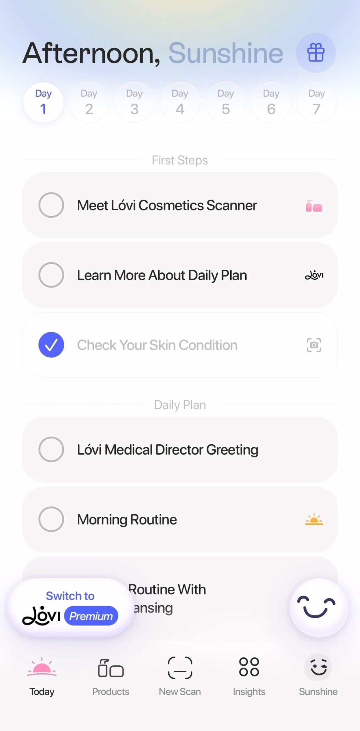 Lovi Screen screen in the Home flow