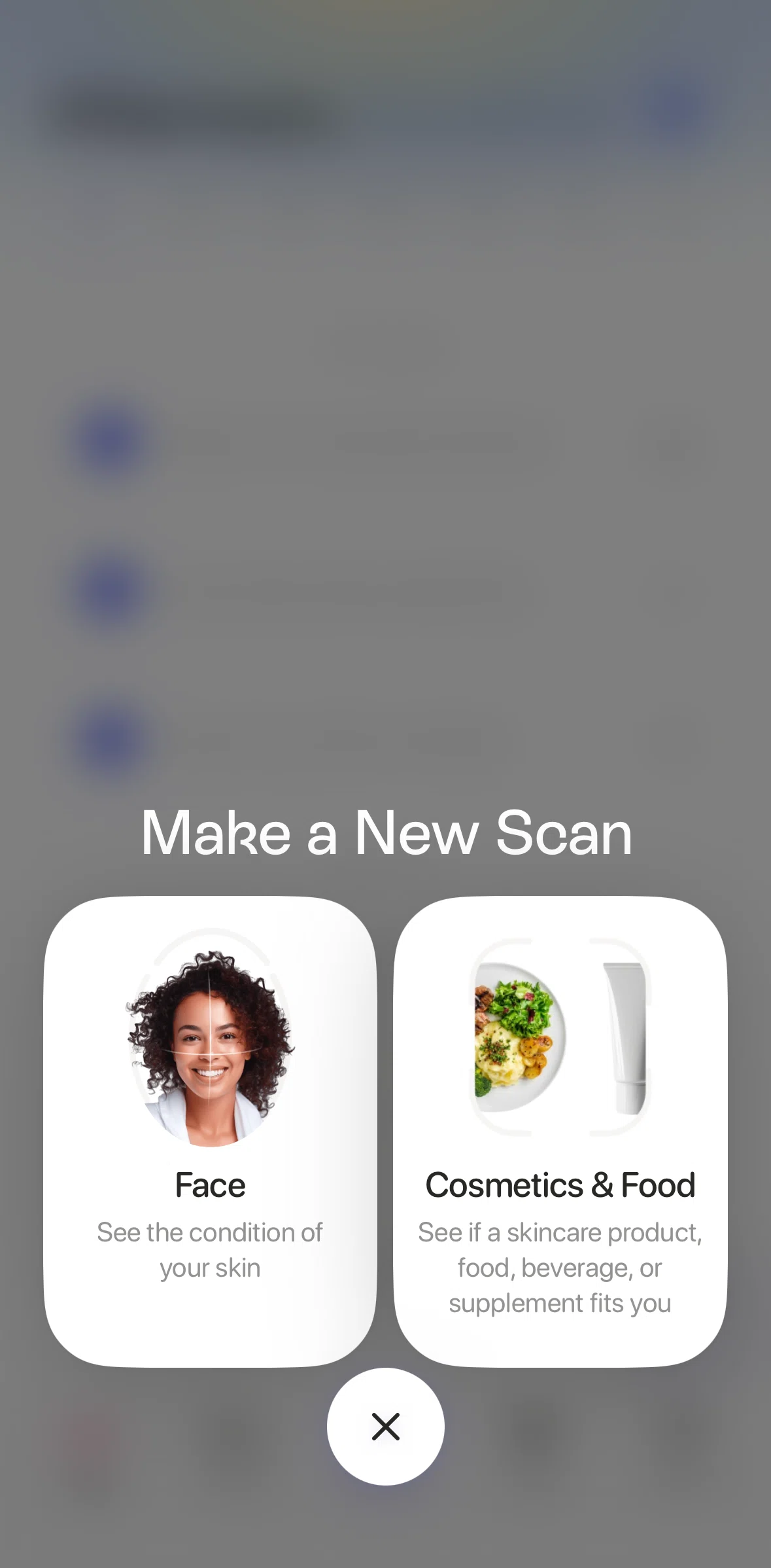 Lovi Screen screen in the Scanning a product flow