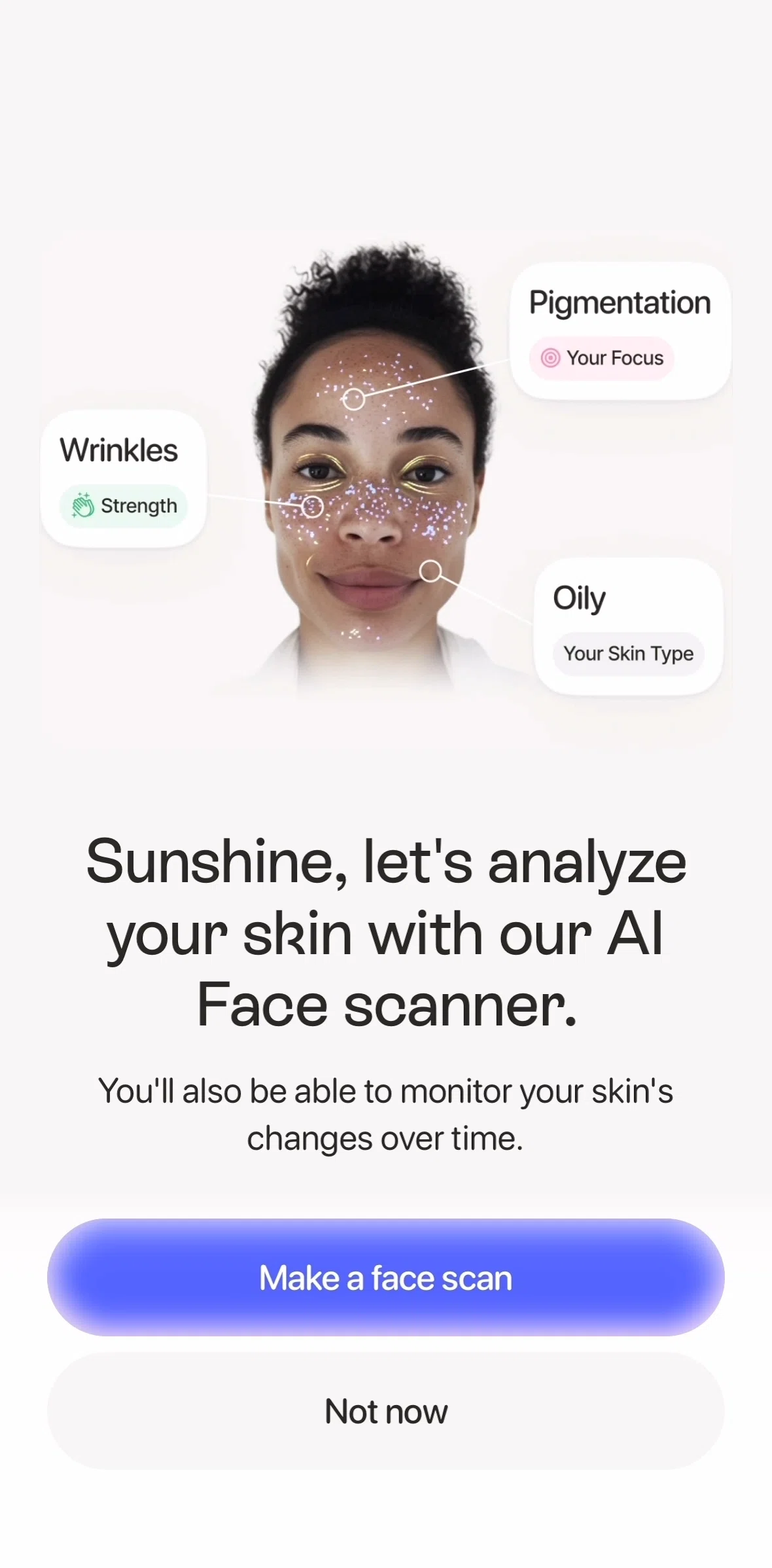 Lovi Screen screen in the Scanning face flow