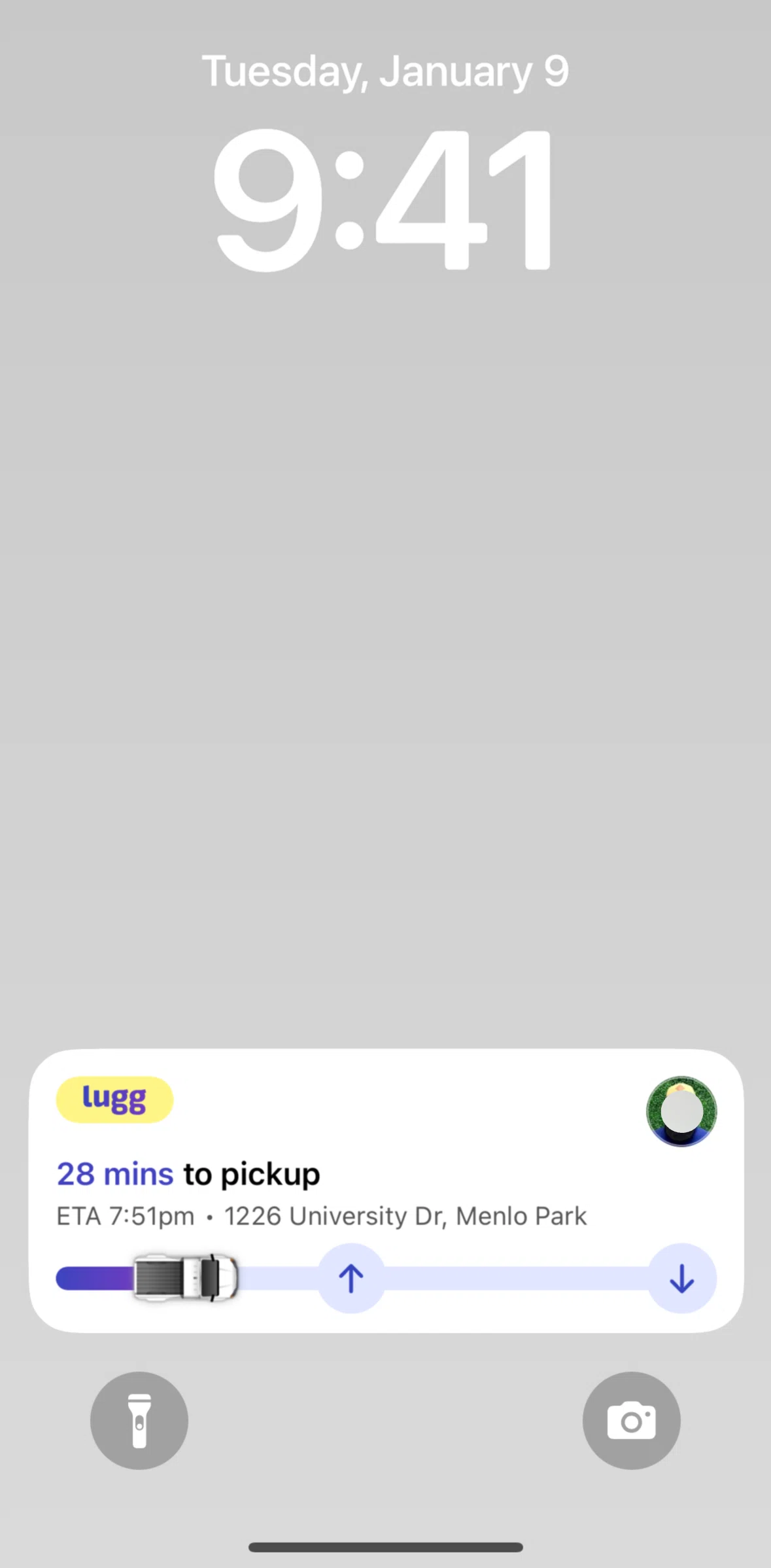 Lugg Screen screen in the Live Activities flow