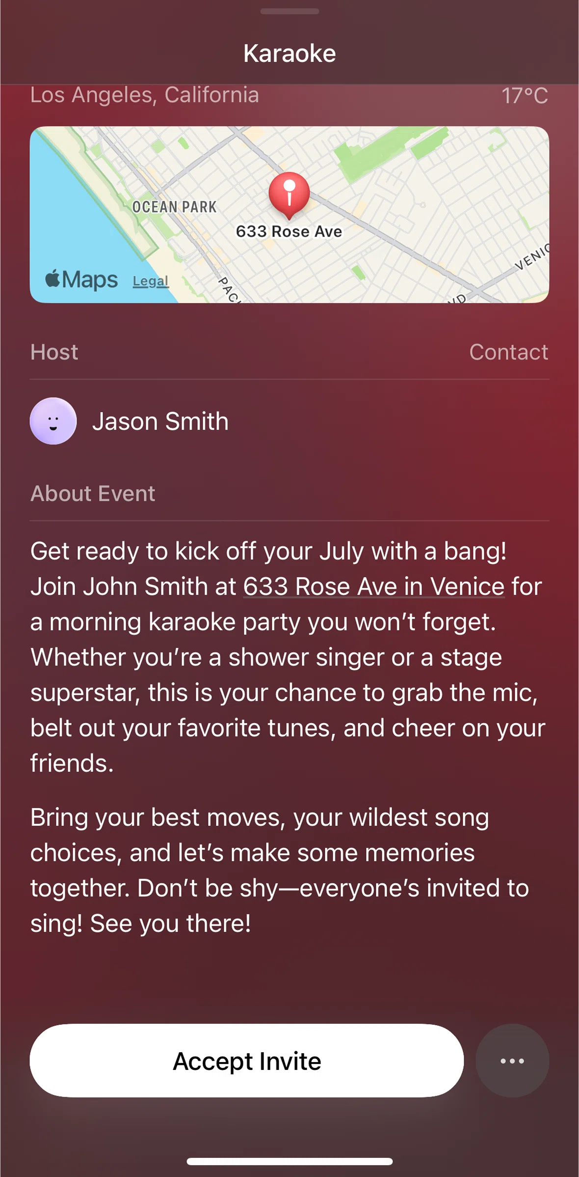 Luma Screen screen in the Accepting an invitation flow