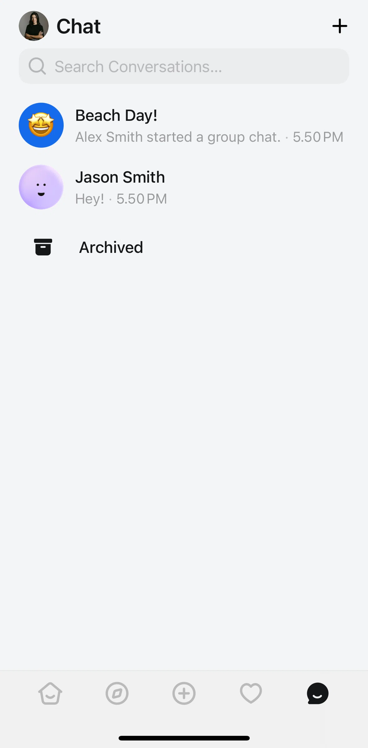 Luma Screen screen in the Chatting with a friend flow