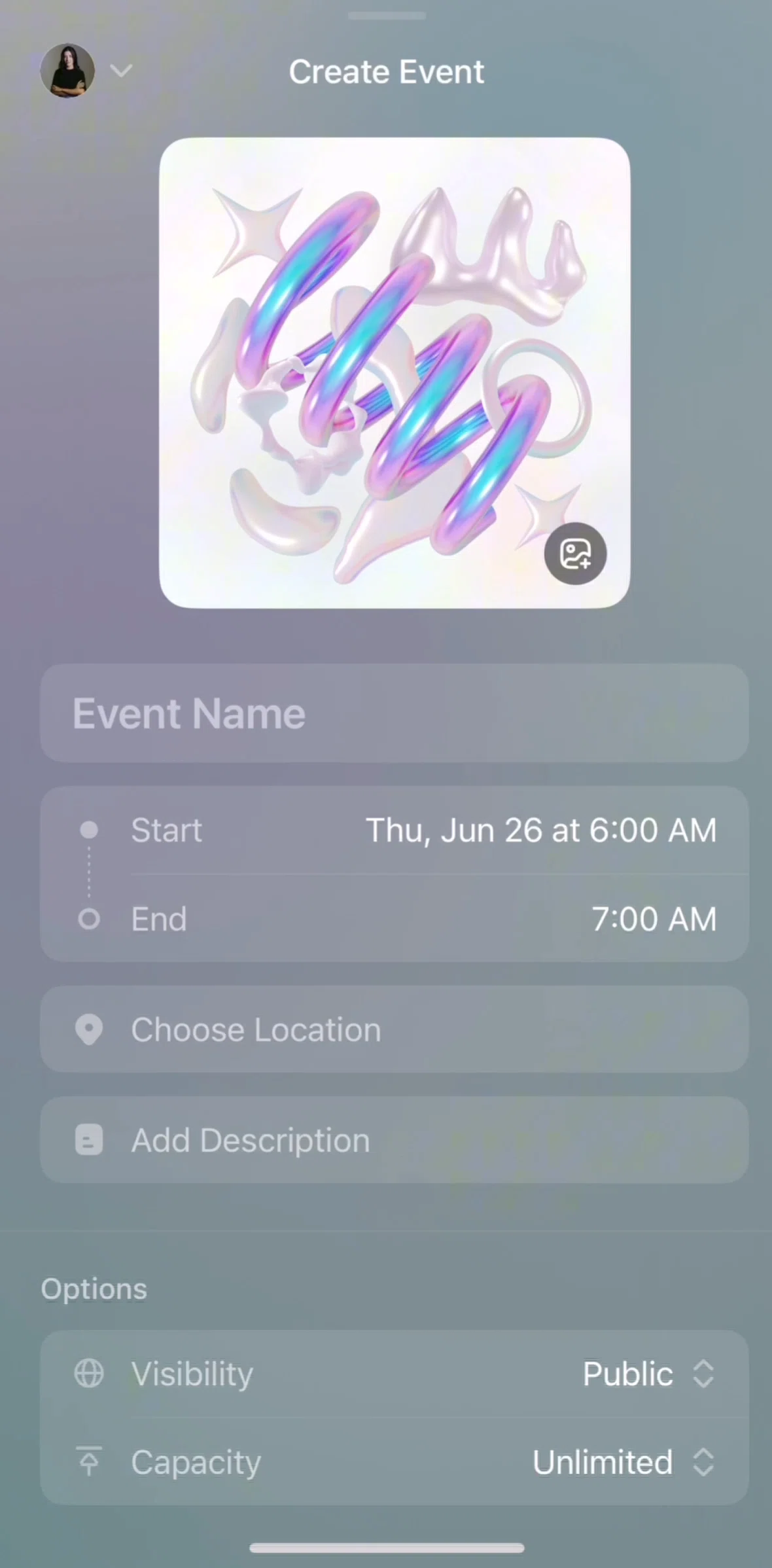 Luma Screen screen in the Choose a calendar flow