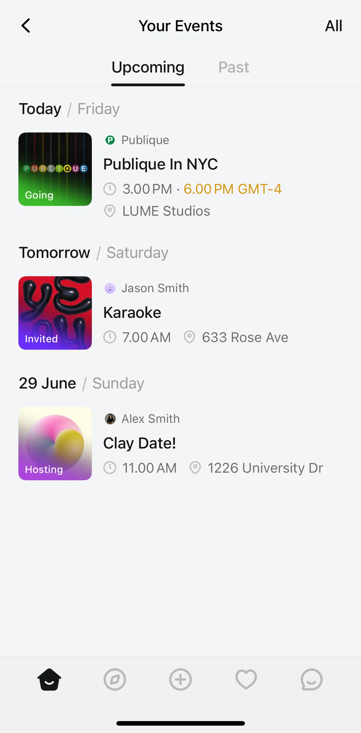 Luma Screen screen in the Event detail (invited) flow