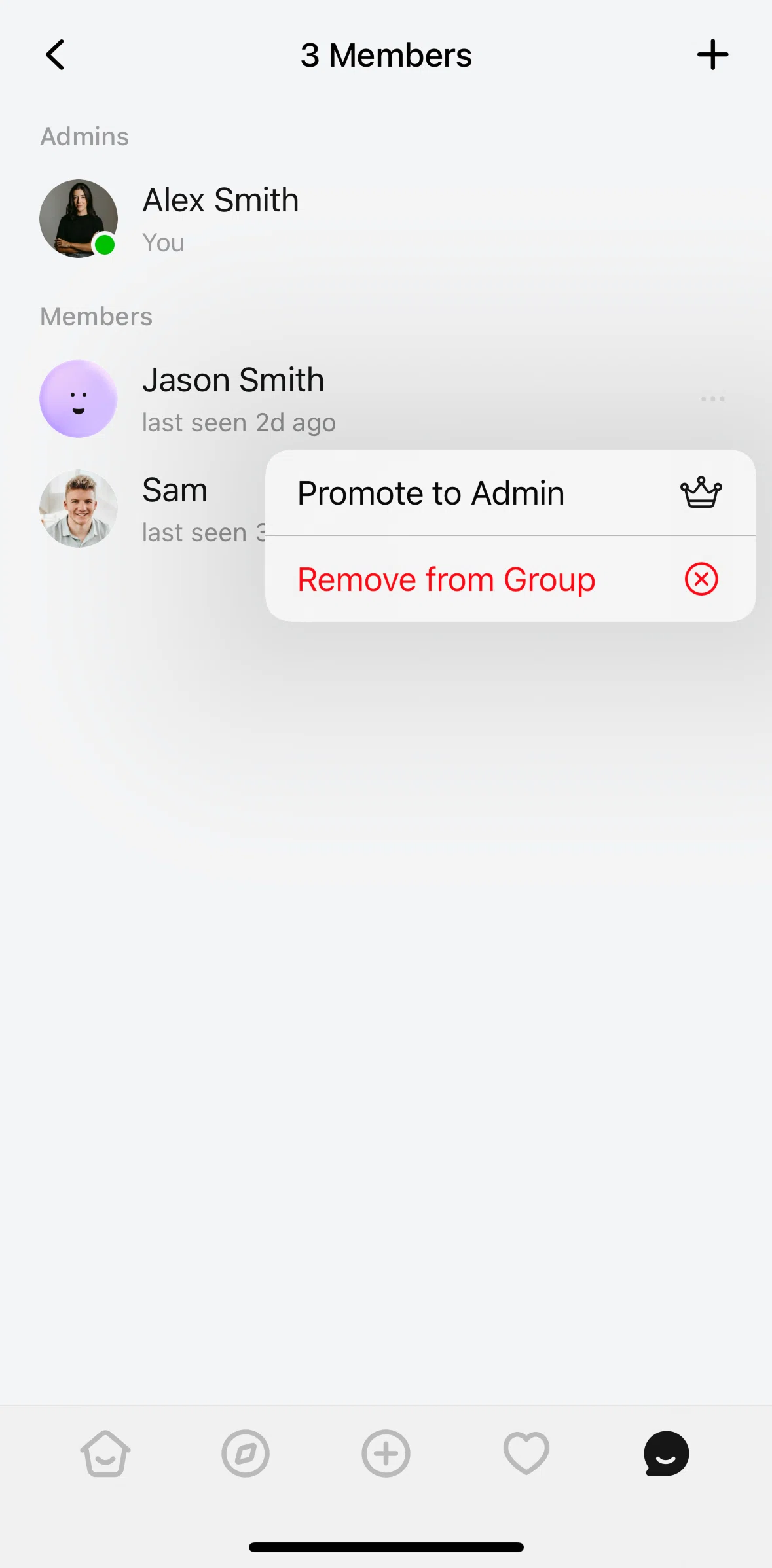 Luma Screen screen in the Removing a member flow