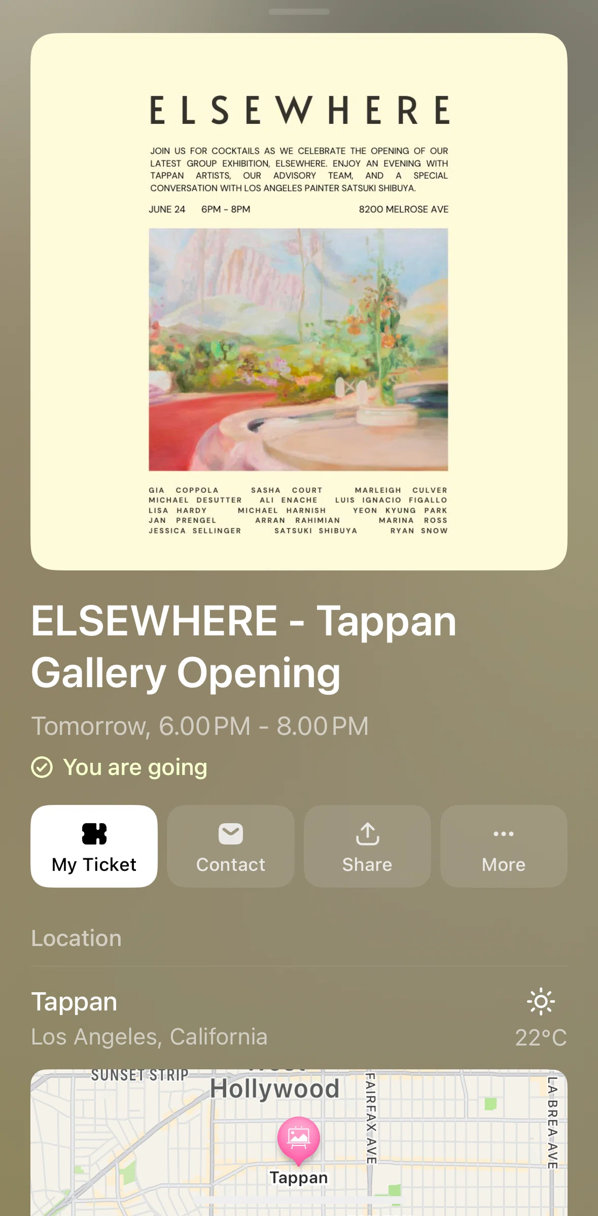 Luma Screen screen in the View ticket flow