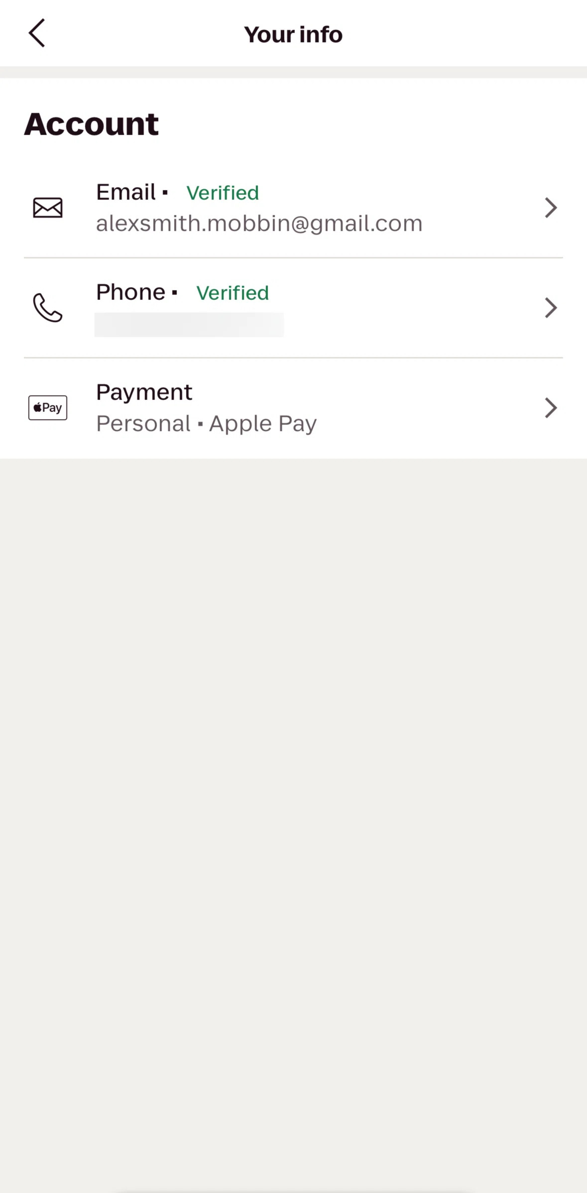 Lyft Screen screen in the Changing an email address flow