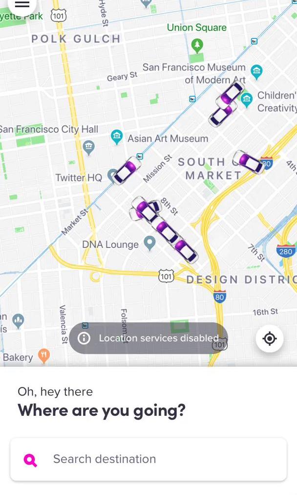 Lyft Set location screen in the Creating Promo Codes flow