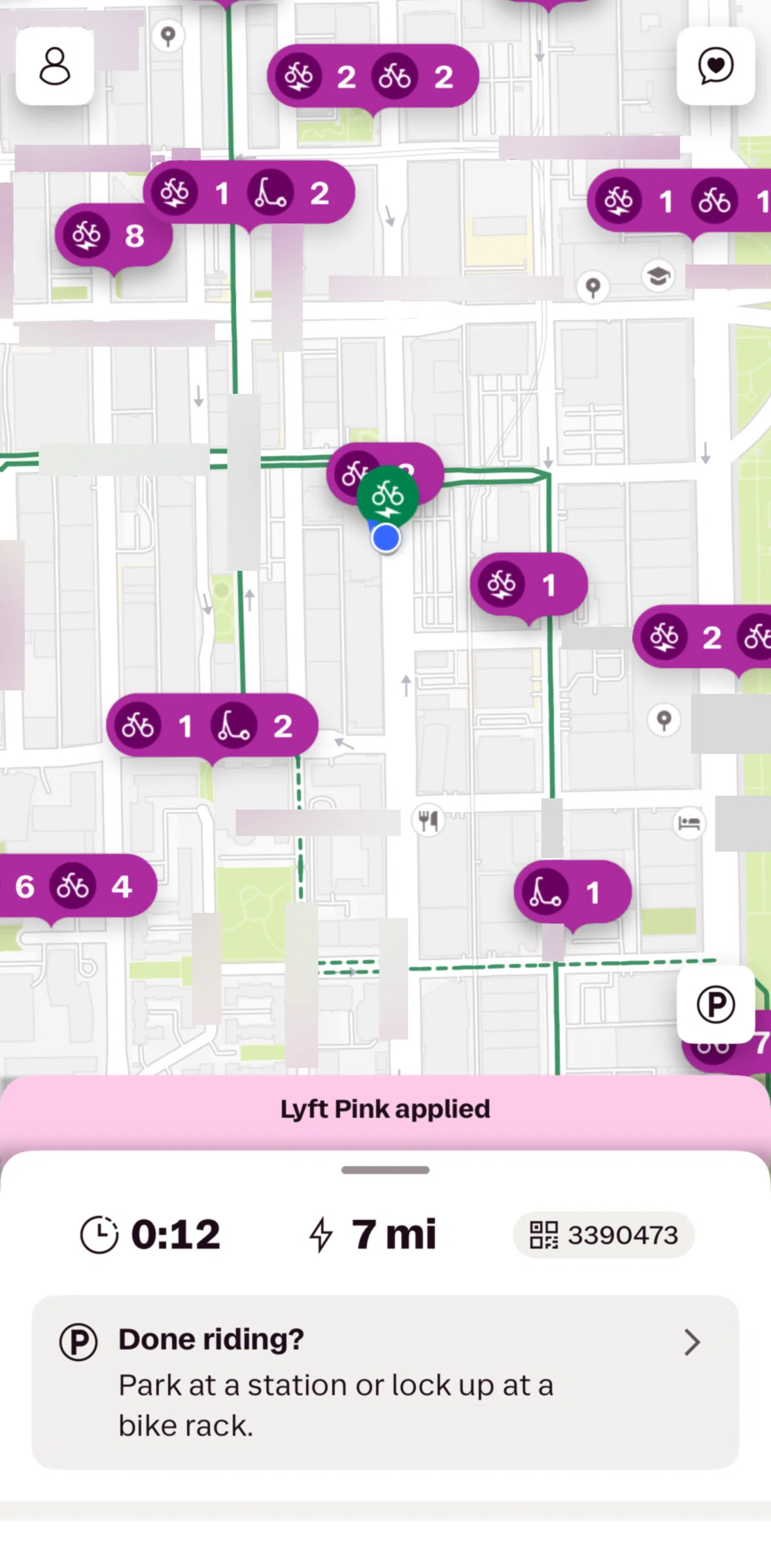 Lyft Screen screen in the Ending a ride flow