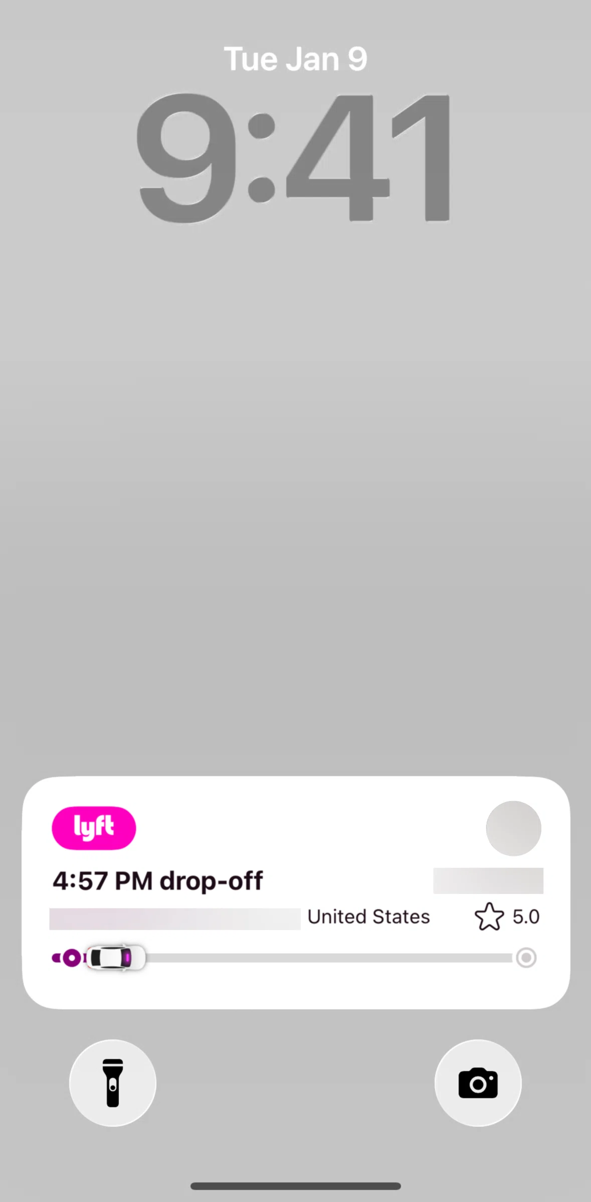 Lyft Screen screen in the Live Activities flow