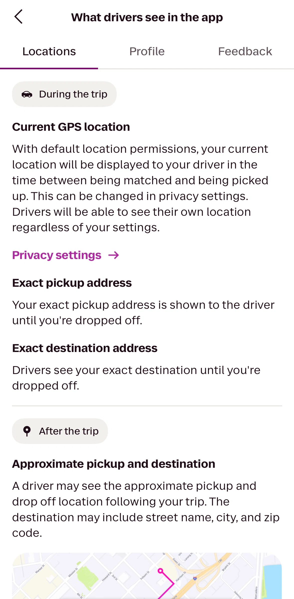 Lyft Screen screen in the Locations flow