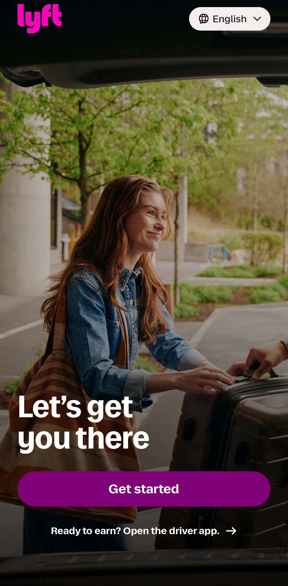 Lyft Screen screen in the Logging in flow
