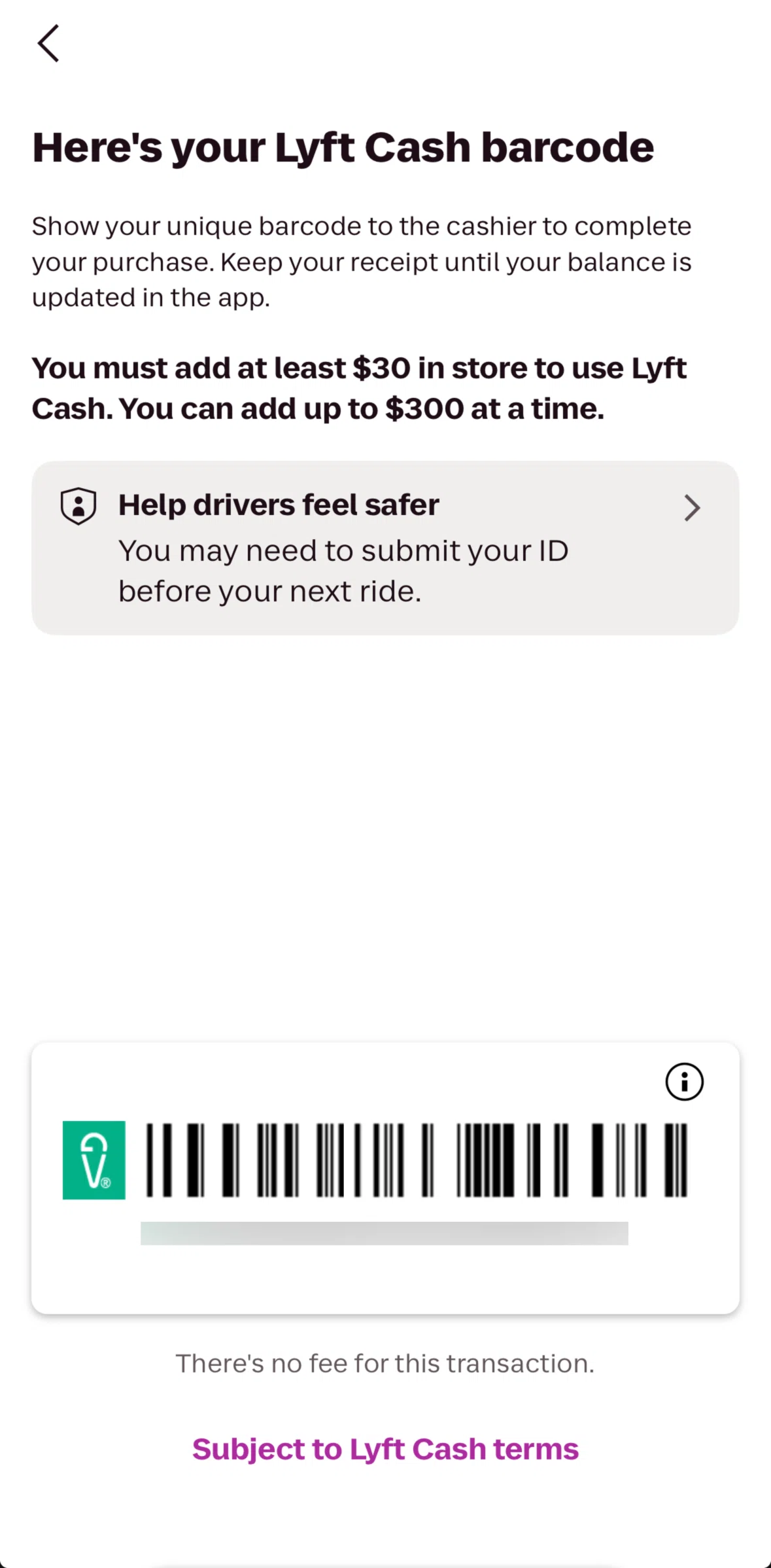 Lyft Screen screen in the Terms of service flow