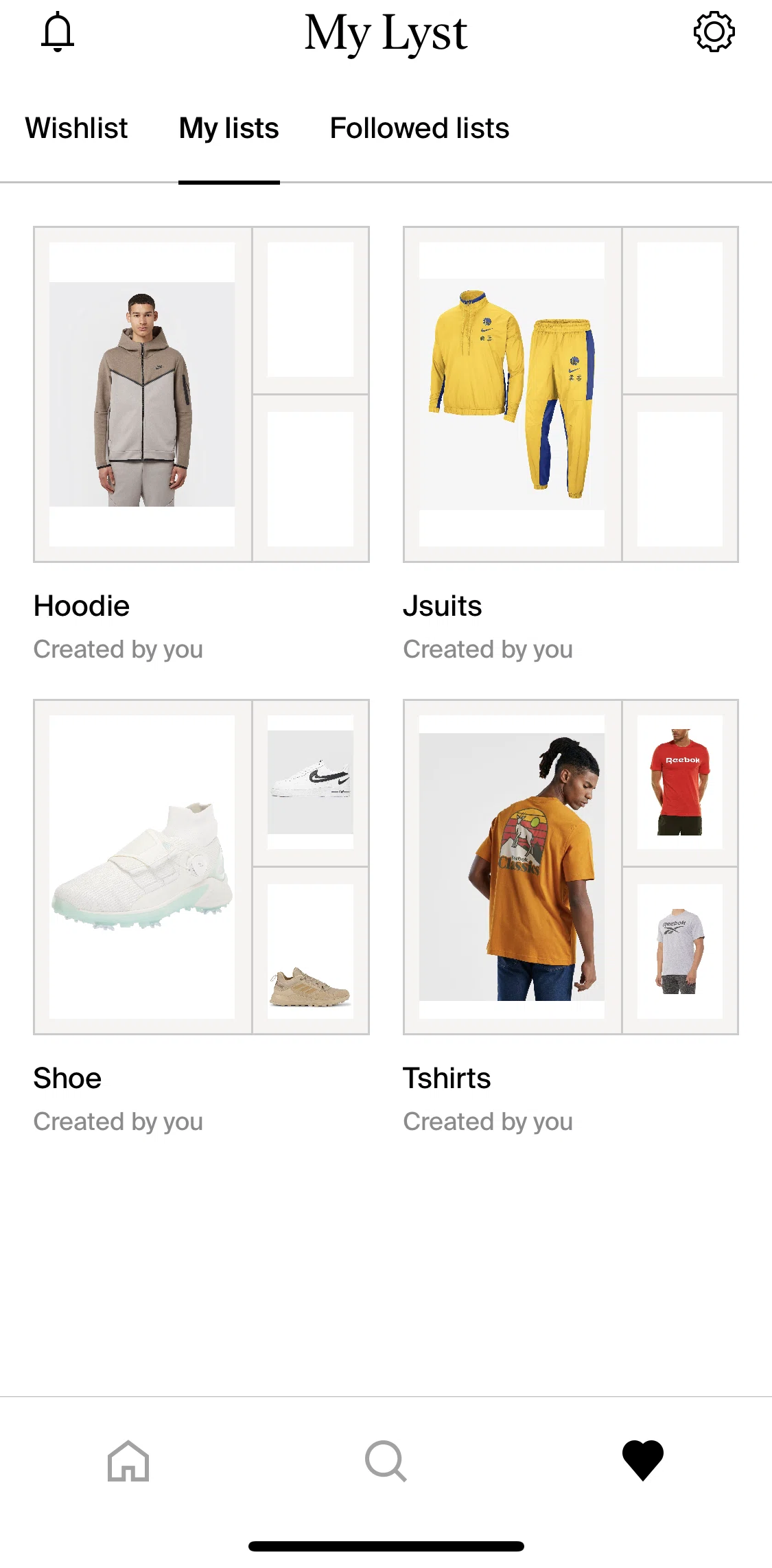 Lyst Screen screen in the Account flow
