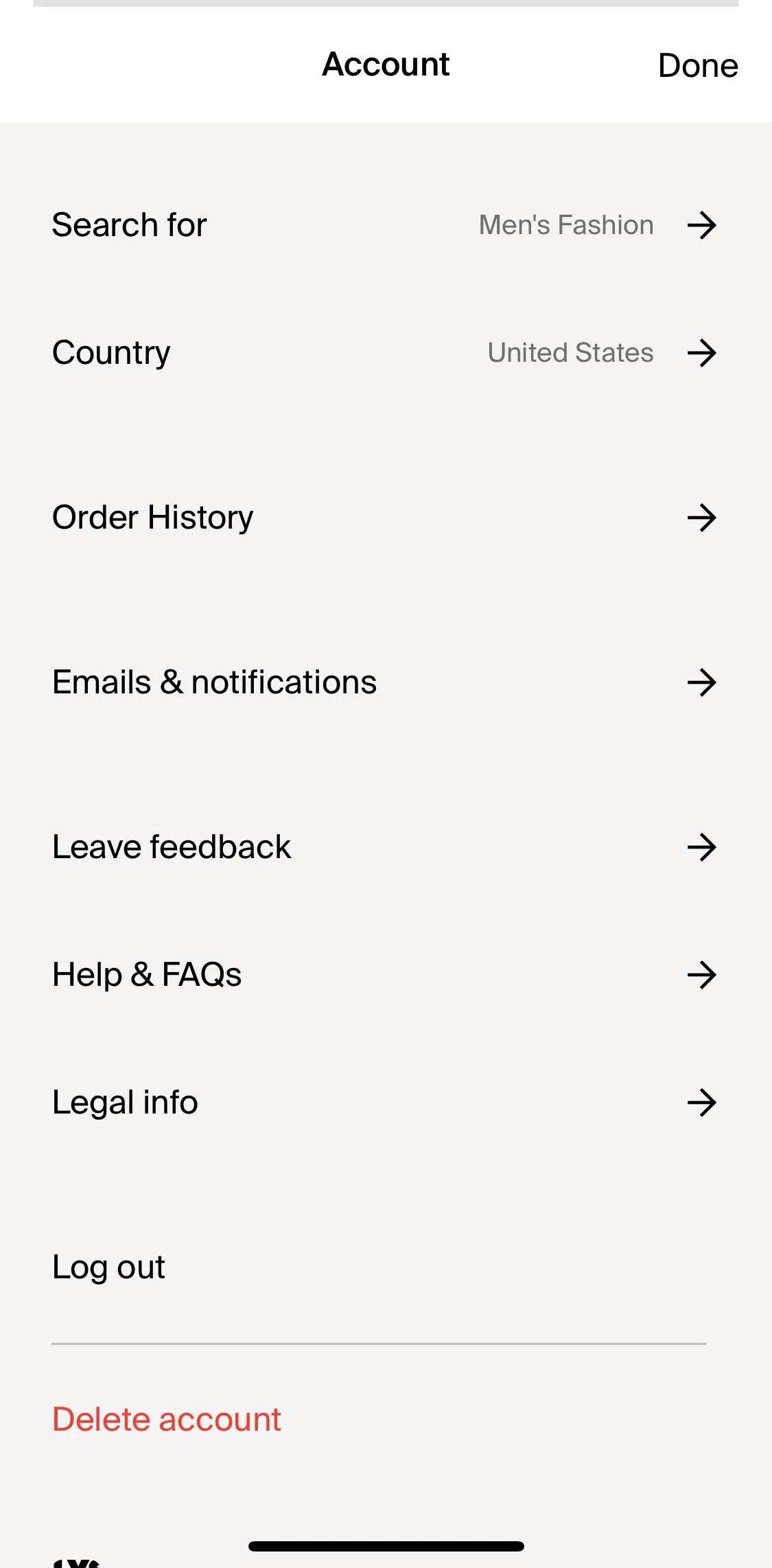 Lyst Screen screen in the Emails and notifications flow