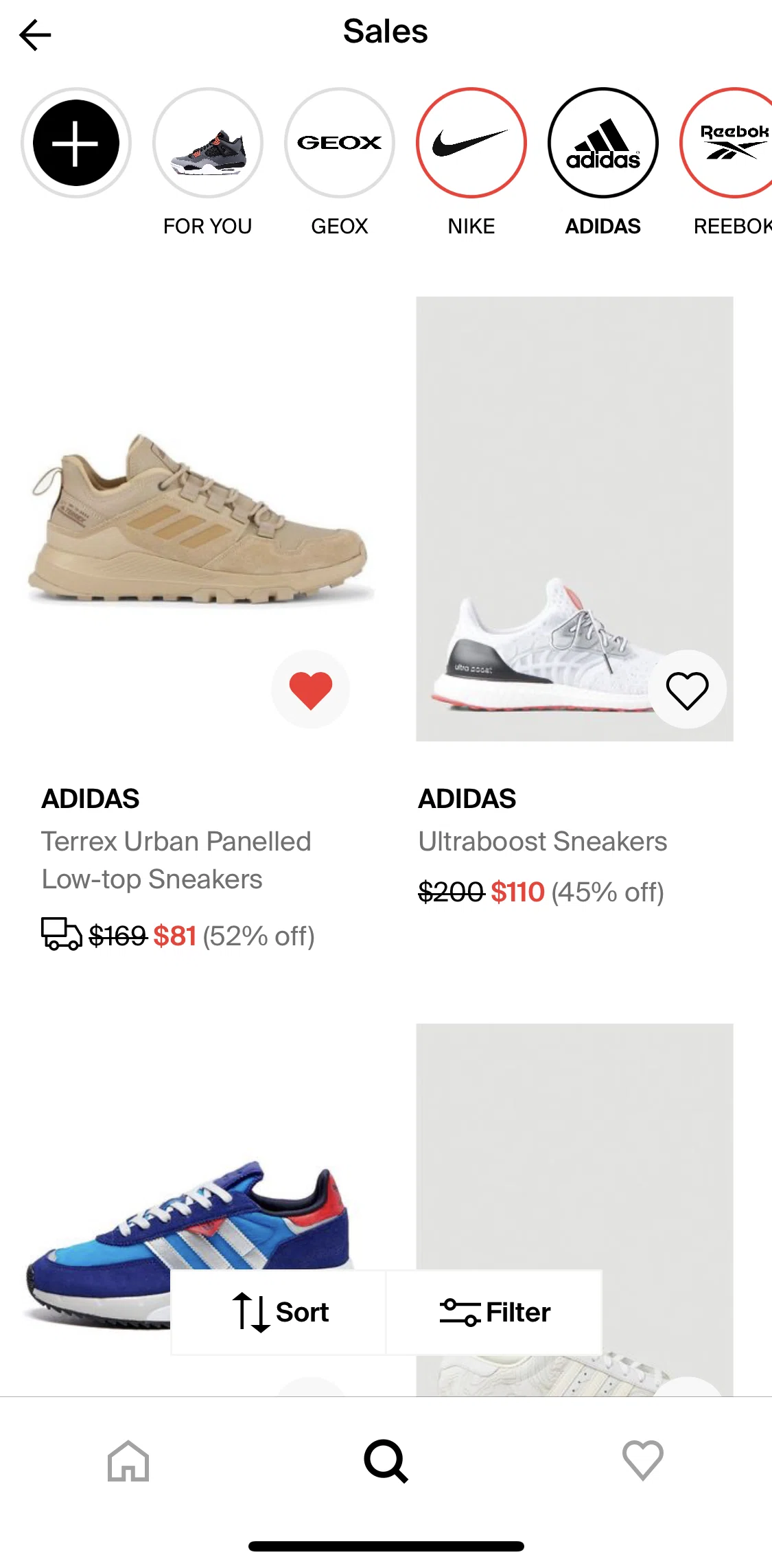 Lyst Screen screen in the Following favorite brands flow