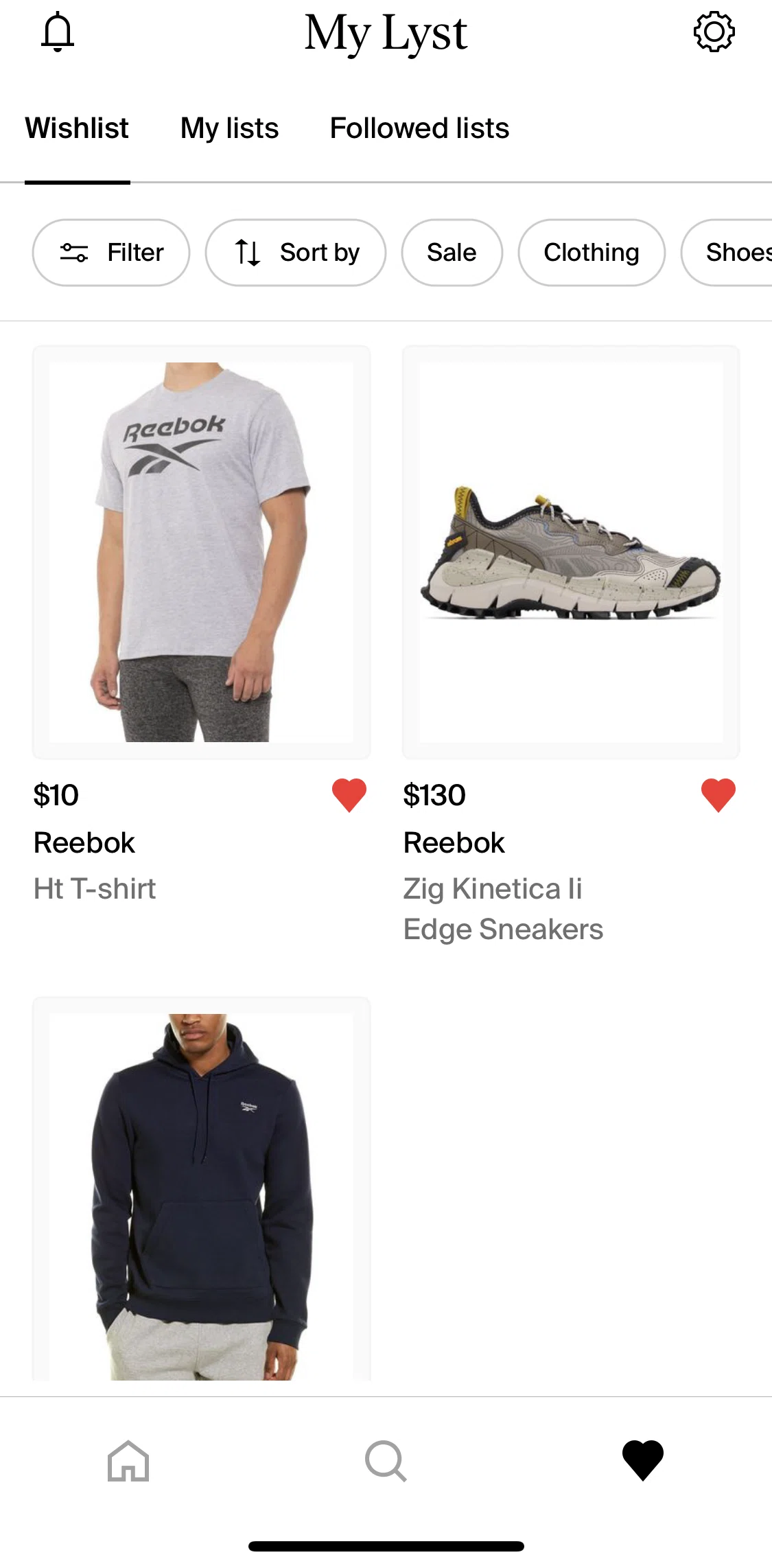 Lyst Screen screen in the Lists flow