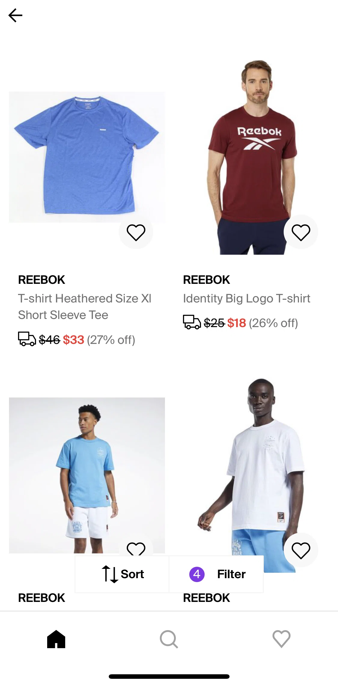 Lyst Screen screen in the Sorting products flow