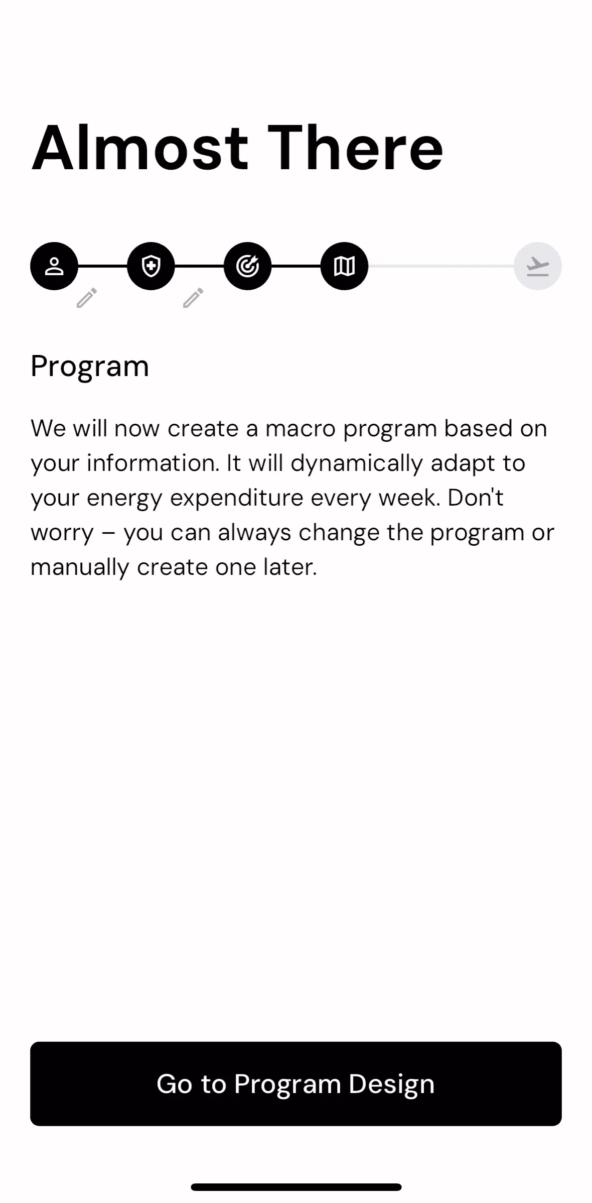 MacroFactor Screen screen in the Customizing program flow