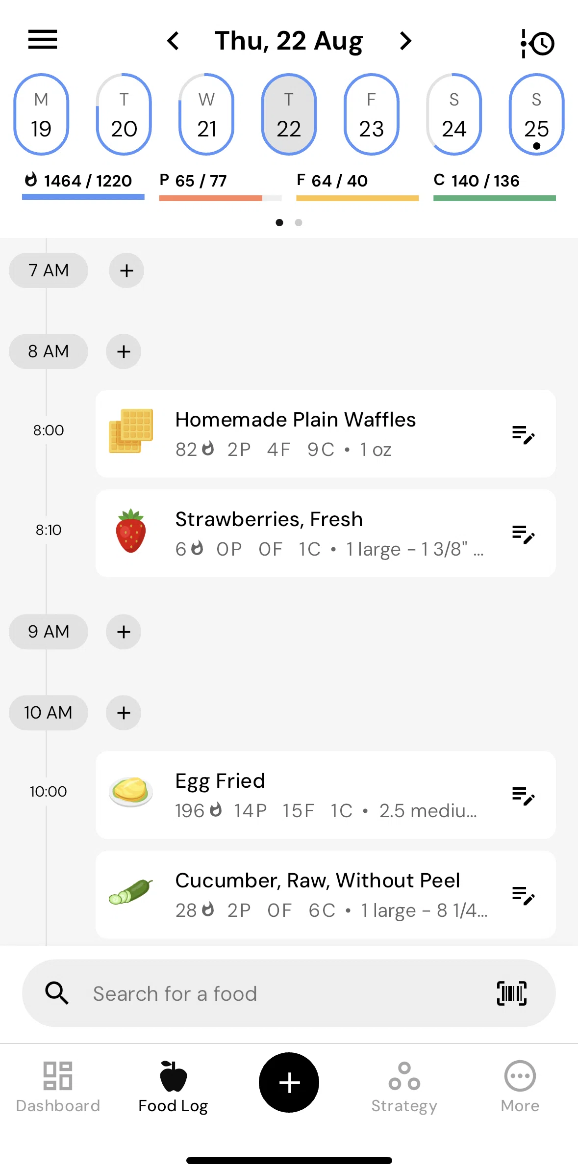 MacroFactor Screen screen in the Food log options flow