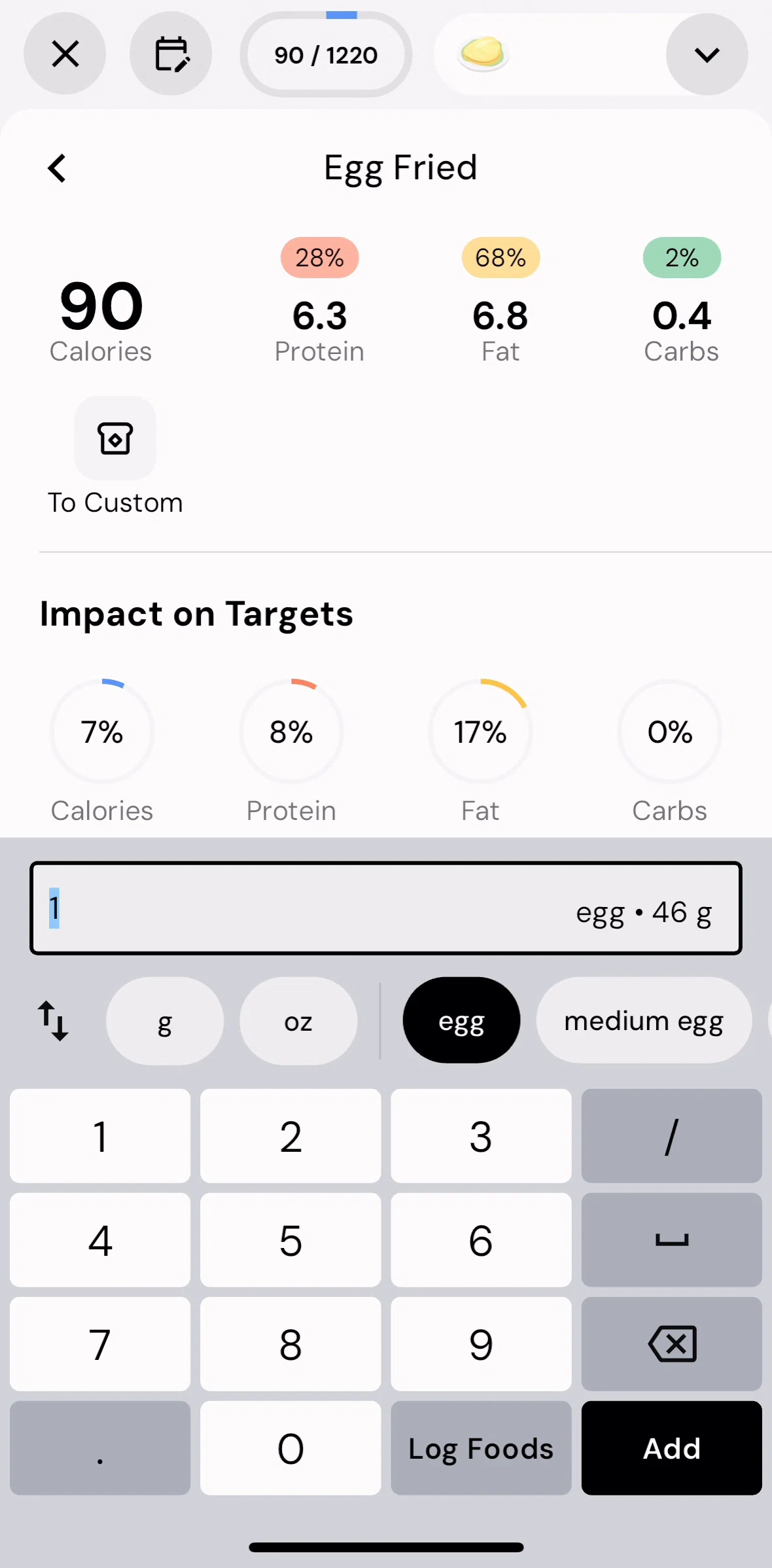 MacroFactor Screen screen in the Logging a food flow