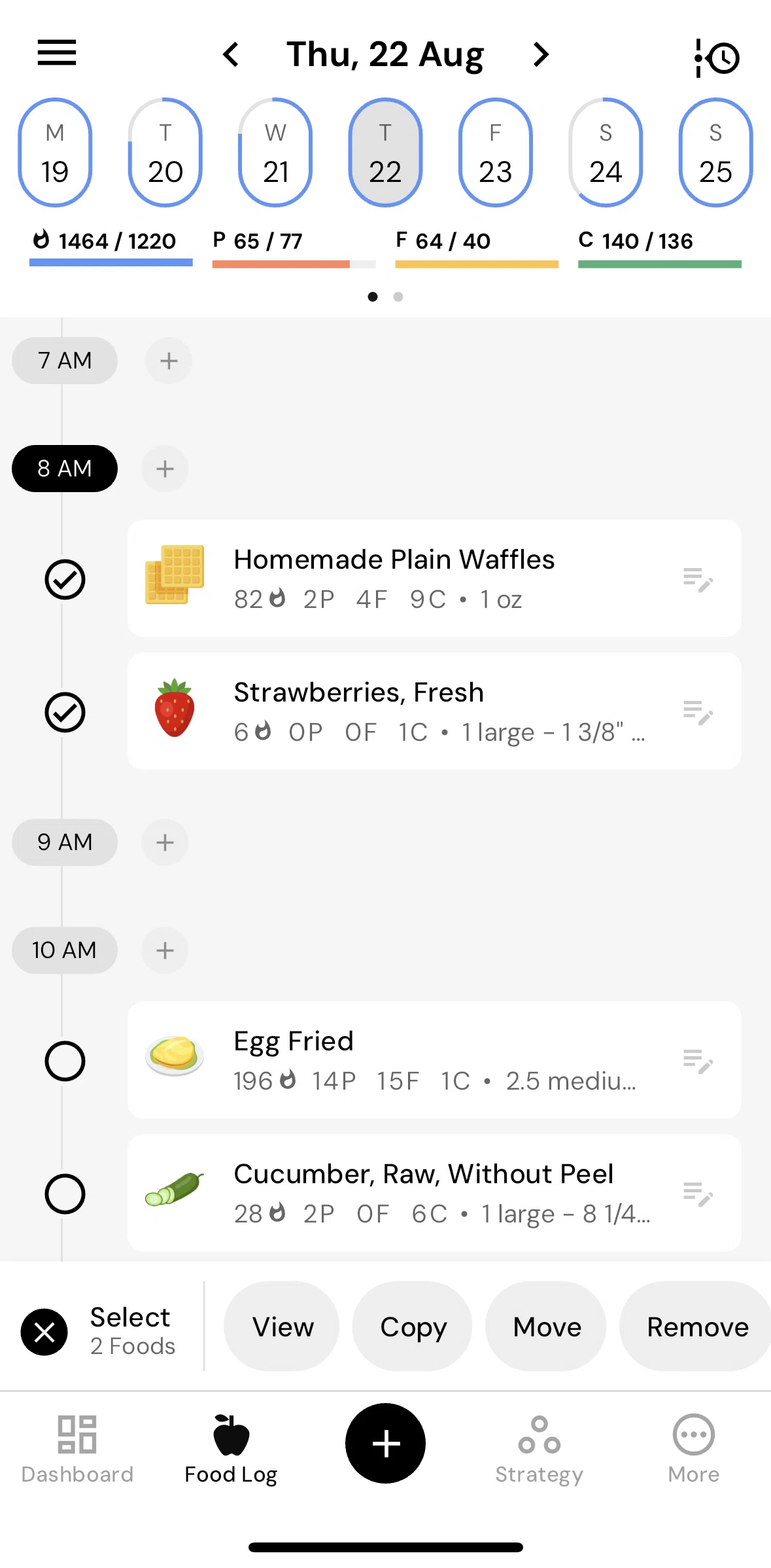 MacroFactor Screen screen in the Removing logged foods flow