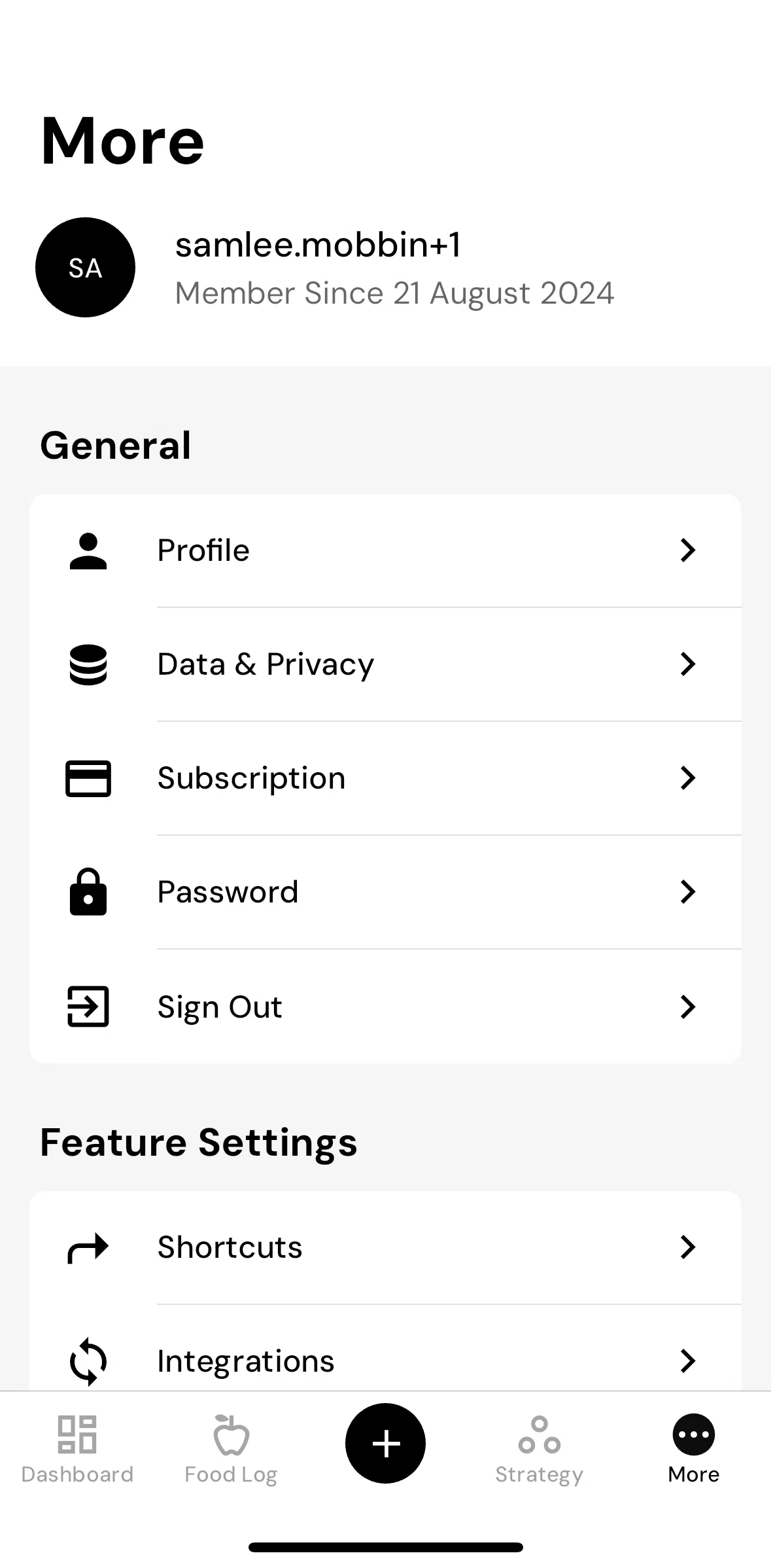 MacroFactor Screen screen in the Resetting password flow